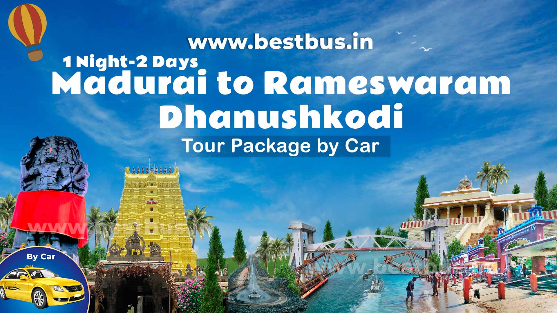 1 Night-2 Days Madurai To Rameswaram-dhanushkodi Tour Package By Car