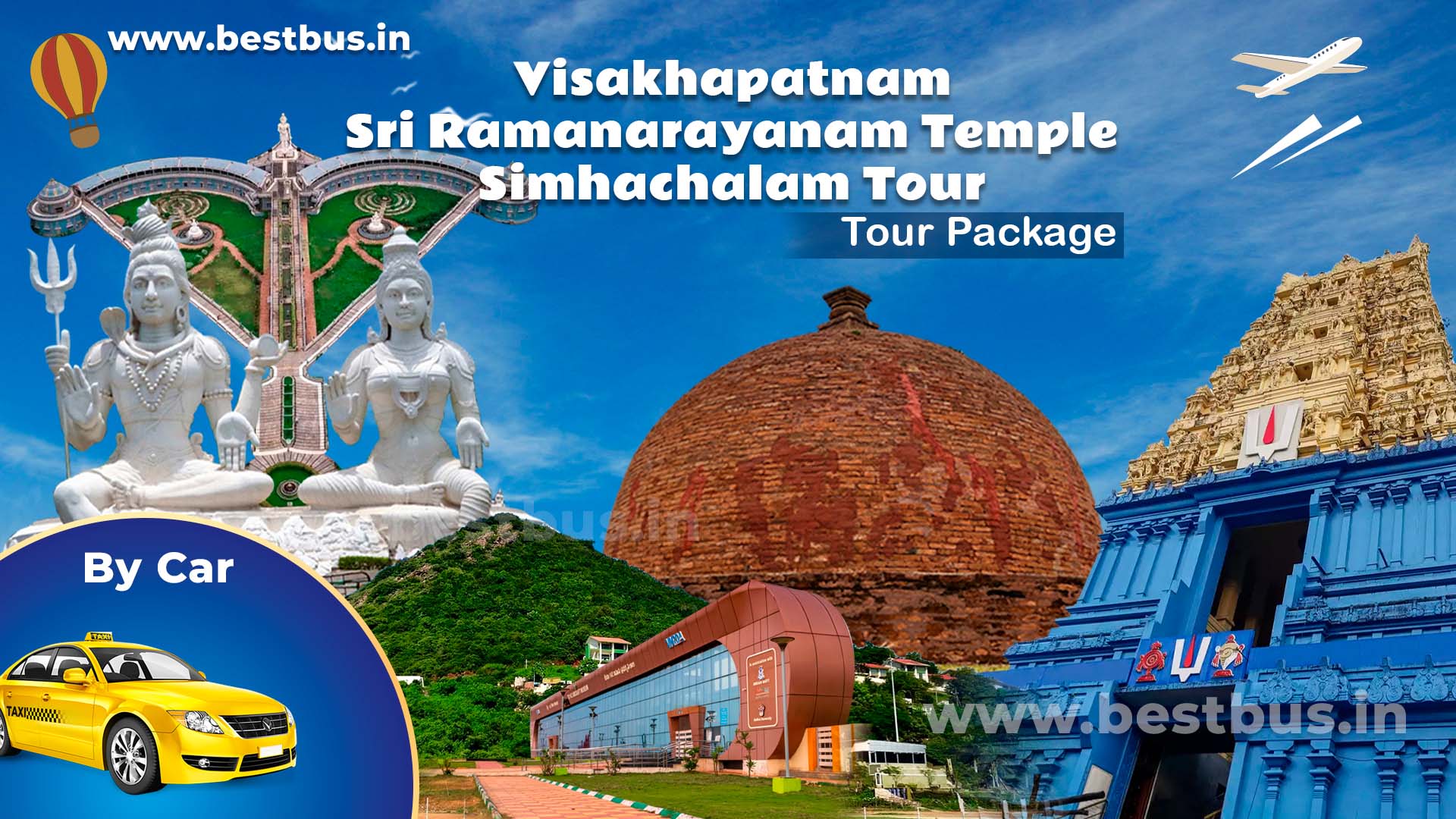1 Night-2 Days Visakhapatnam-Sri Ramanarayanam Temple-Simhachalam Tour