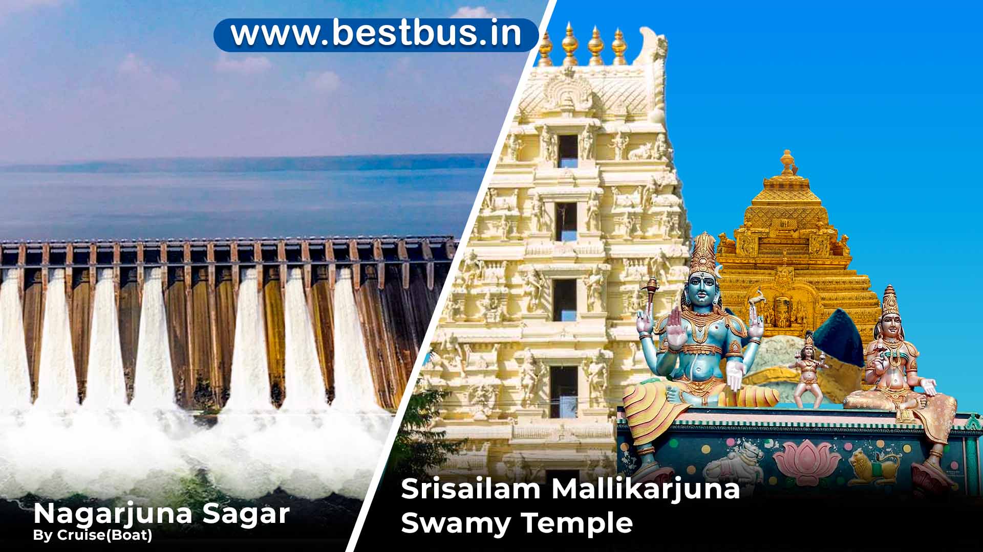 2 Days-1 Night Hyderabad to Srisailam-Nagarjuna Sagar Road-Cum-River Tour