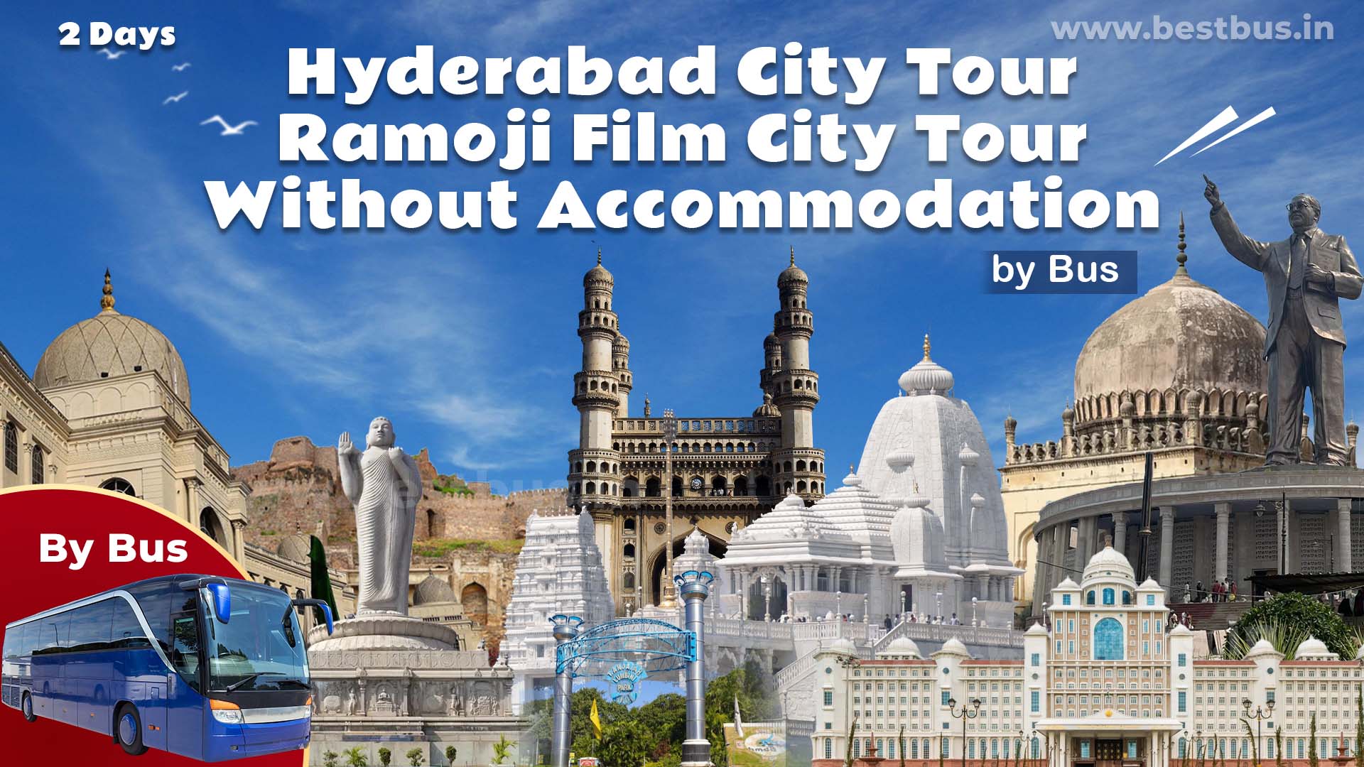 2 Days Hyderabad City Tour & Ramoji Film City Tour Without Accommodation