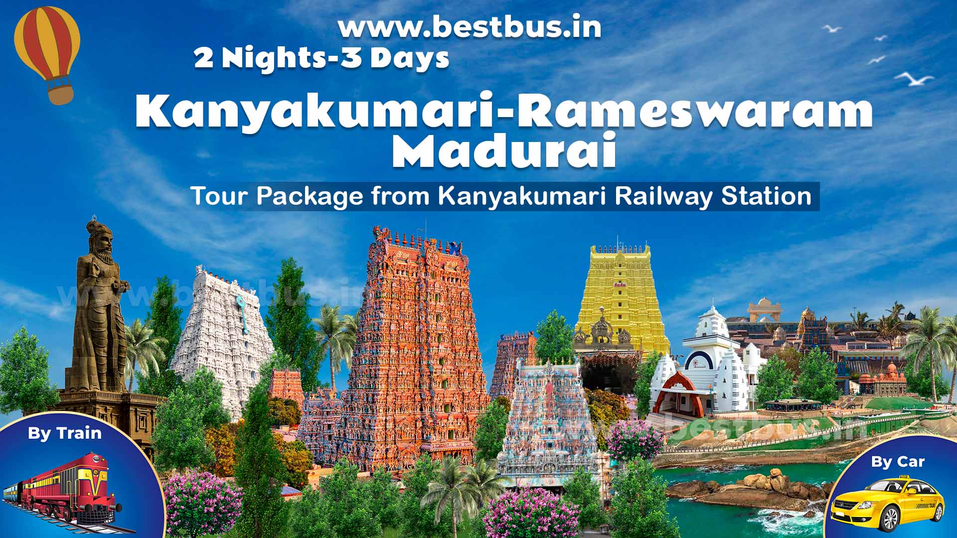 2 Nights 3 Days Kanyakumari Rameswaram Madurai Tour Package From Kanyakumari Railway Station