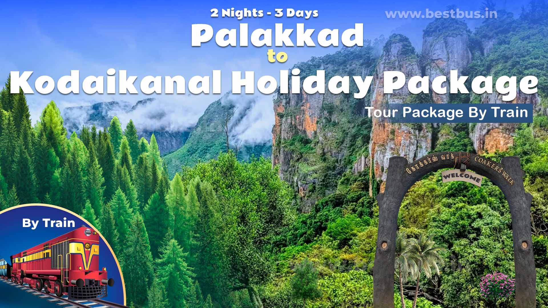 2 Nights 3 Days Kodaikanal Holiday Package From Palakkad By Train