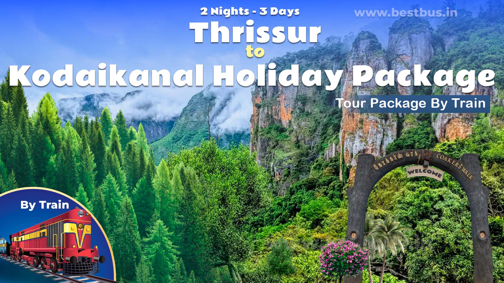 2 Nights 3 Days Kodaikanal Holiday Package From Thrissur By Train