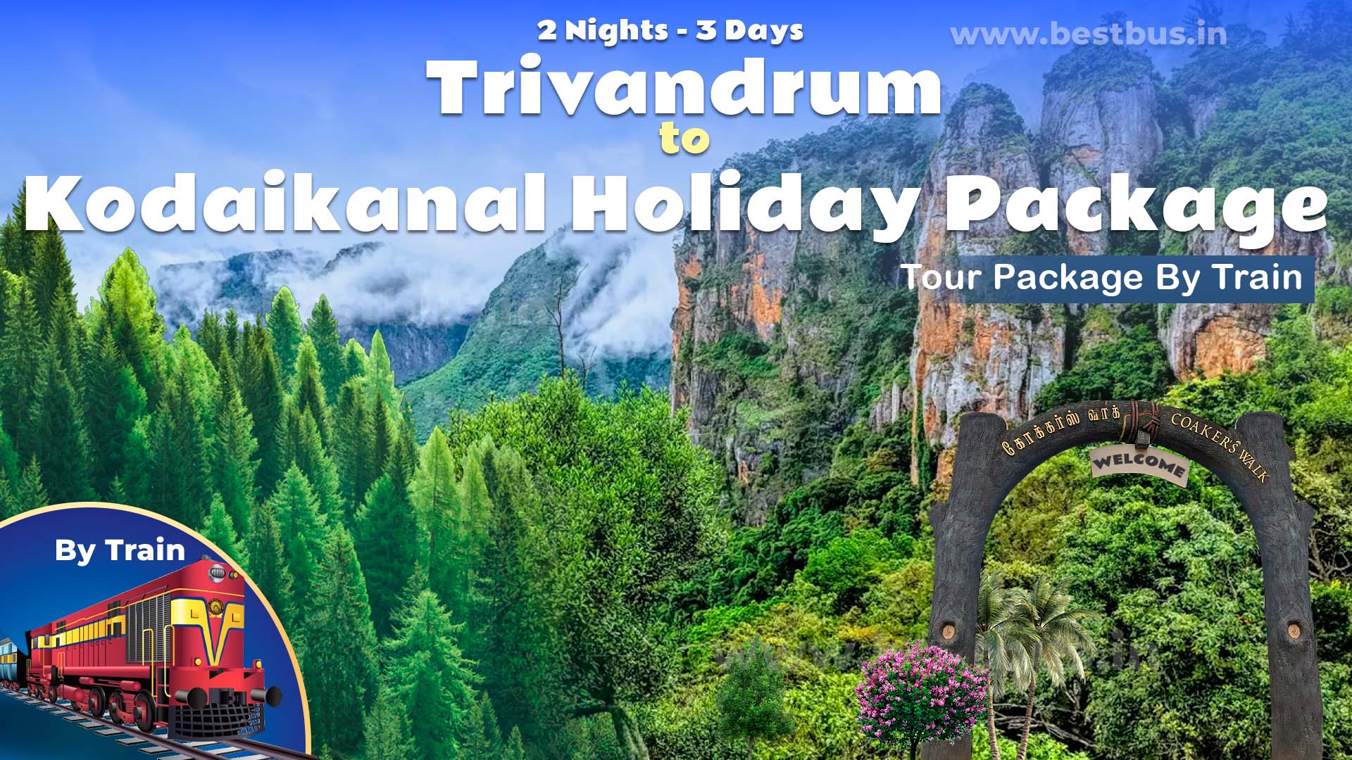 4 Nights 5 Days Kodaikanal Holiday Package From Trivandrum By Train