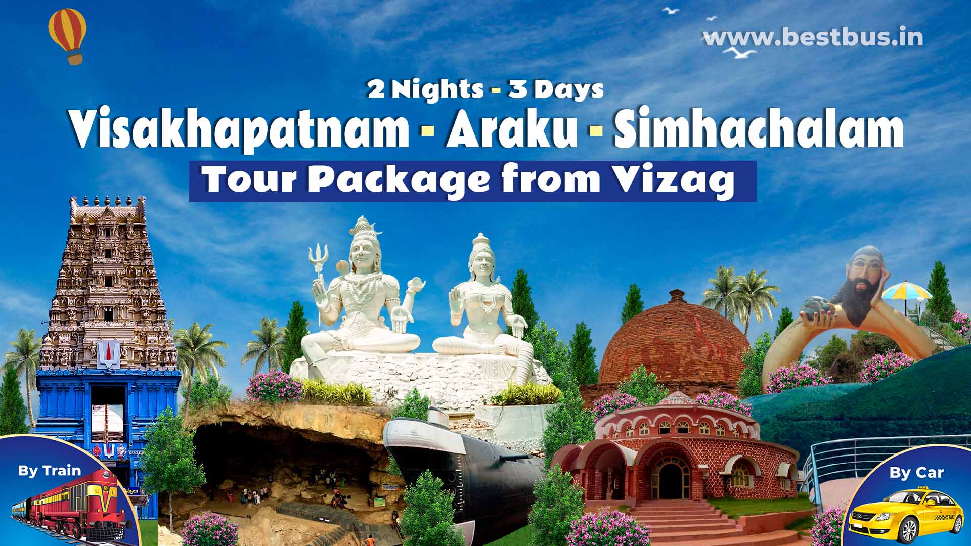 2 Nights-3 Days Visakhapatnam-Araku-Simhachalam Tour Package From Vizag