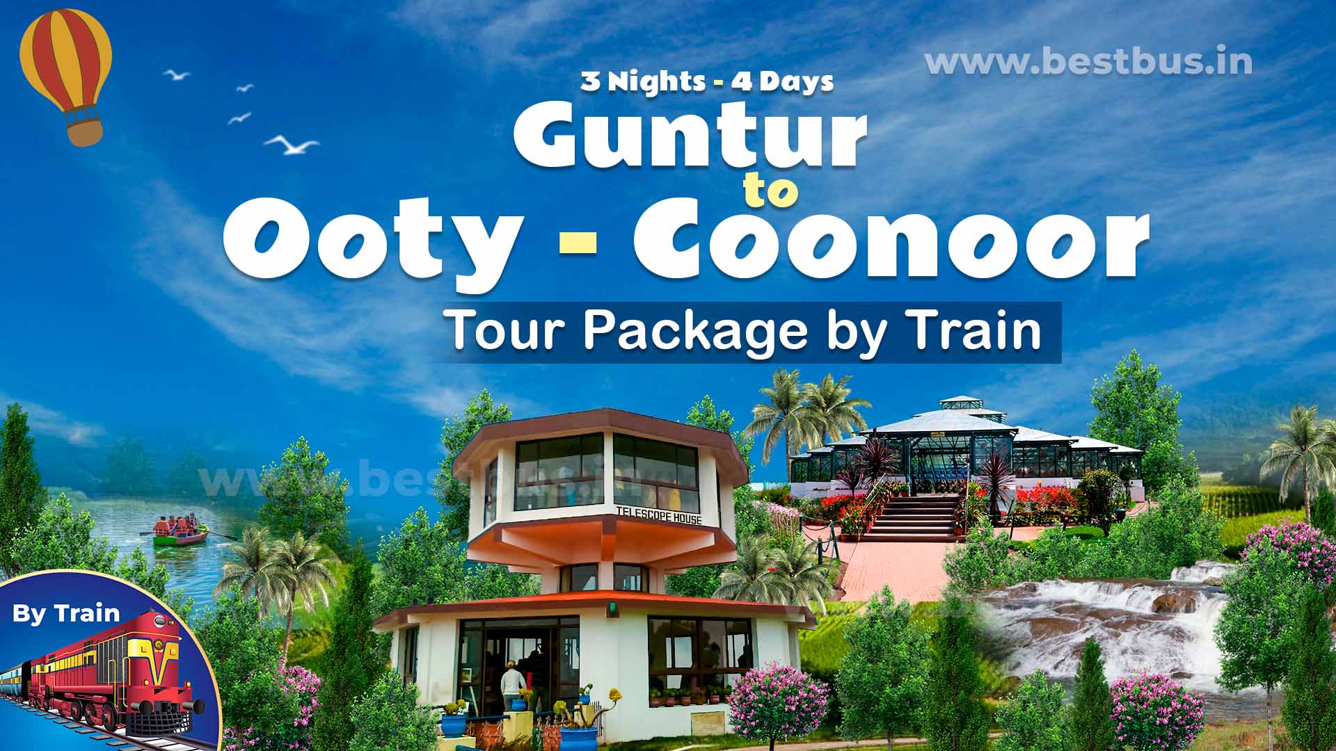3 Nights-4 Days Guntur To Ooty-coonoor Tour Package By Train