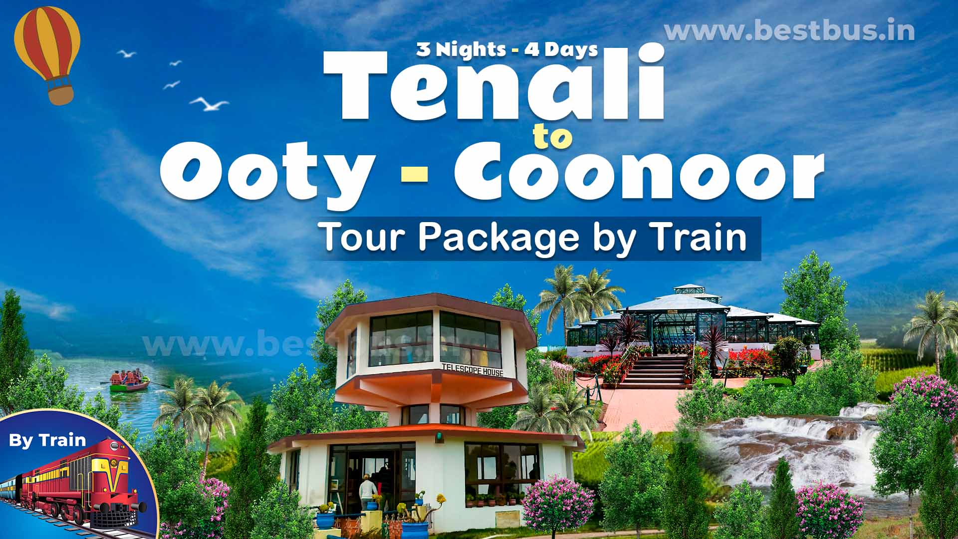 3 Nights 4 Days Tenali To Ooty Coonoor Tour Package By Train