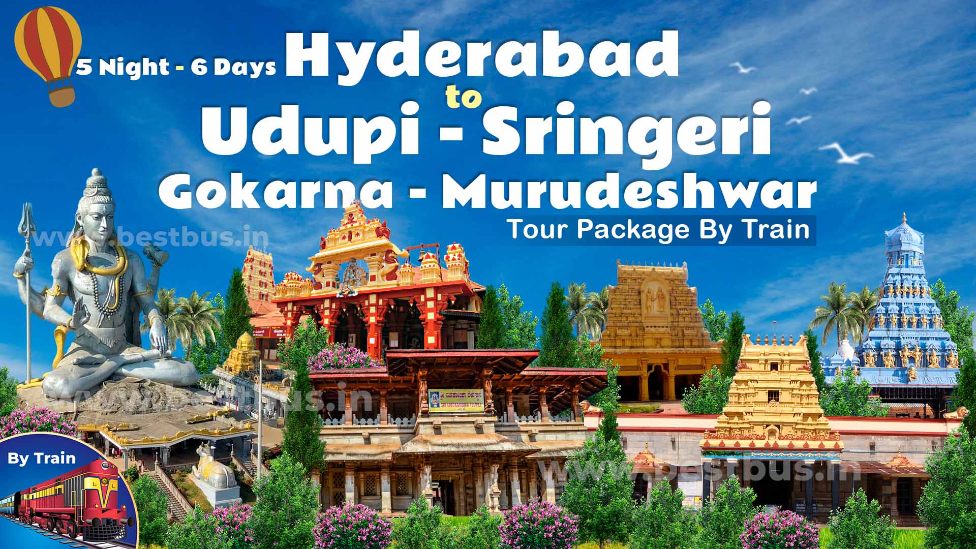 5 Nights 6 Days Hyderabad To Udupi Sringeri Gokarna Murudeshwar Tour Package By Train