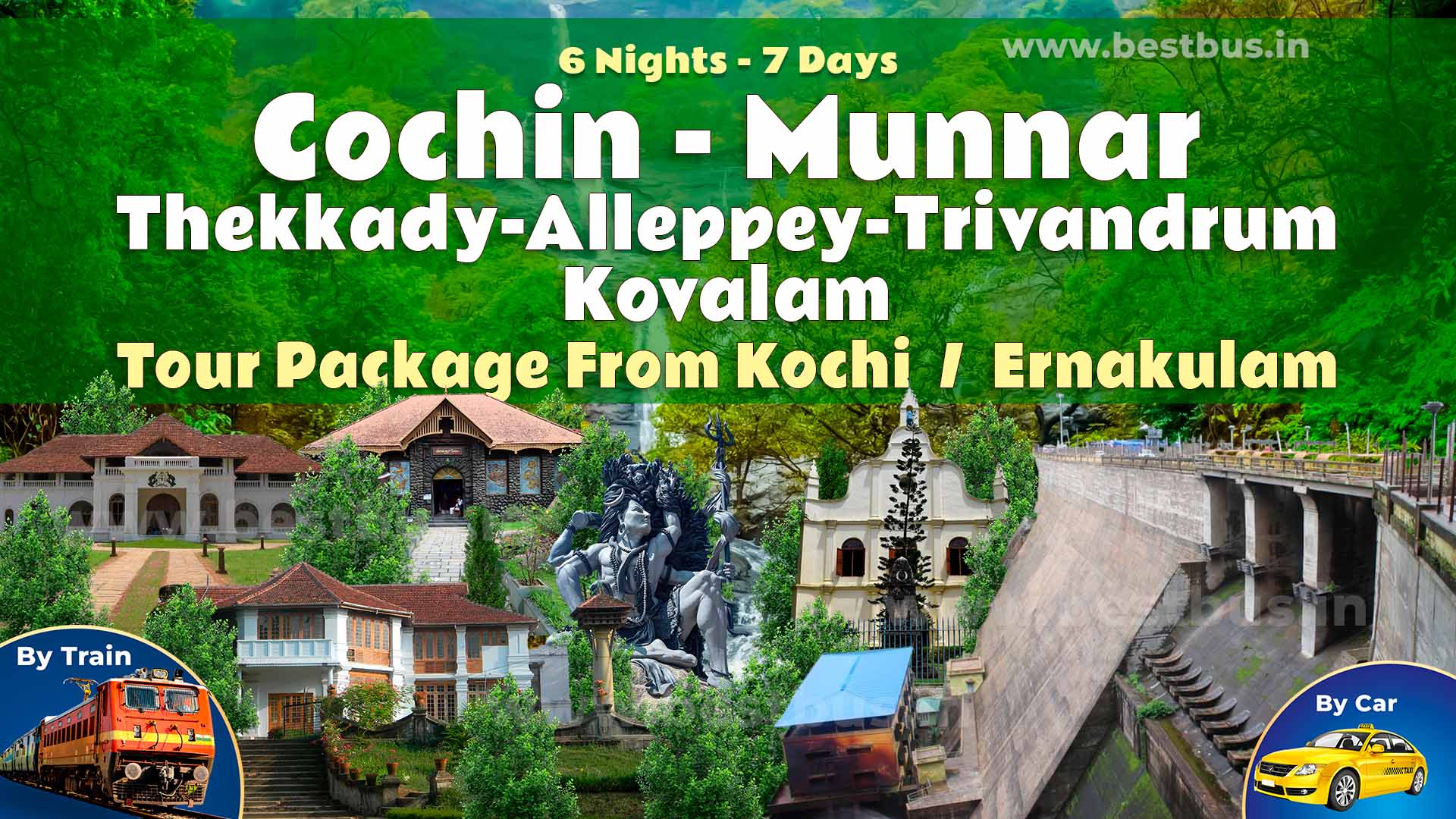 6 Nights 7 Days Cochin Munnar Thekkady Alleppey Trivandrum Kovalam Package From Kochi/ernakulam