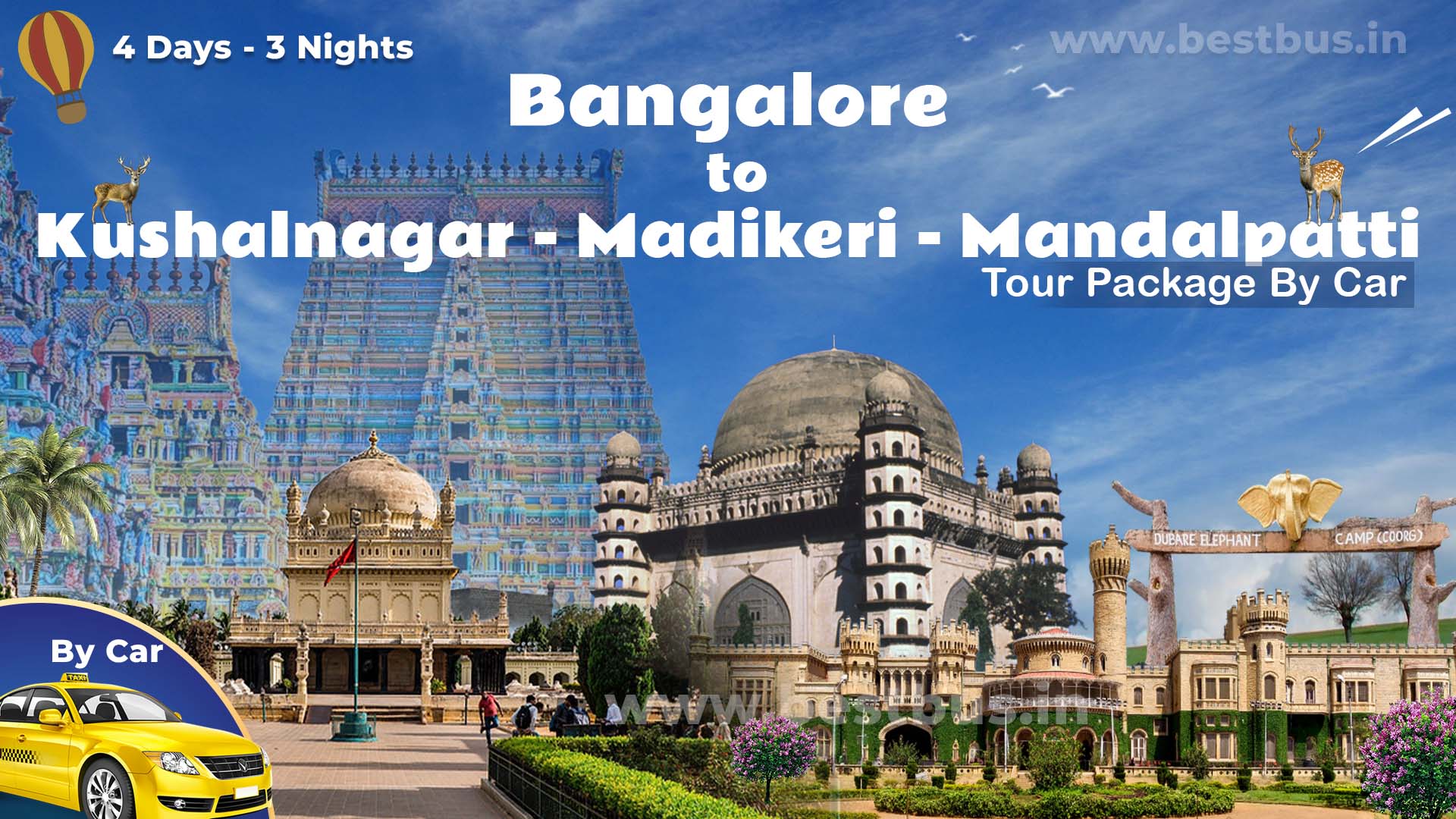 Bangalore To Coorg Kushalnagar Madikeri Mandalpatti  3 Nights 4 Days Tour Package By Car