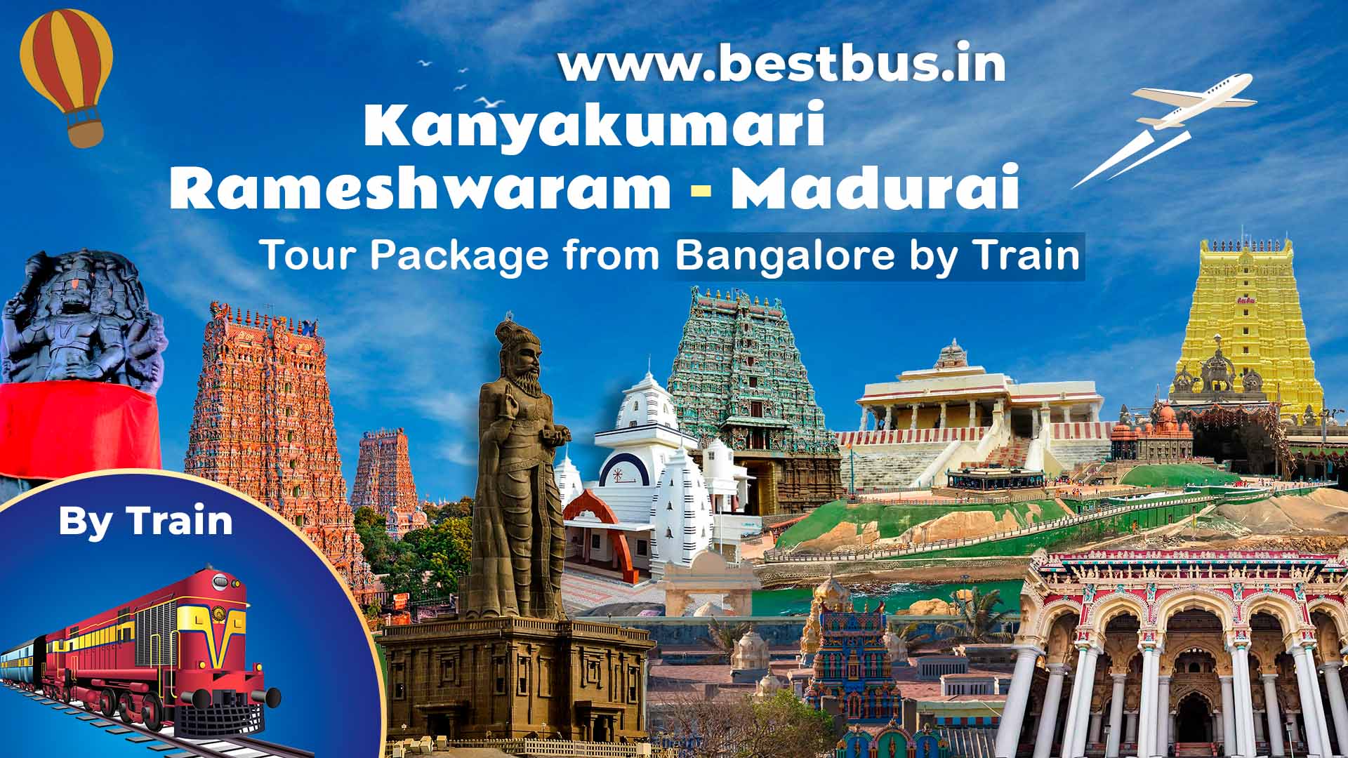 Bangalore To Kanyakumari Rameshwaram Madurai Tour Package By Train
