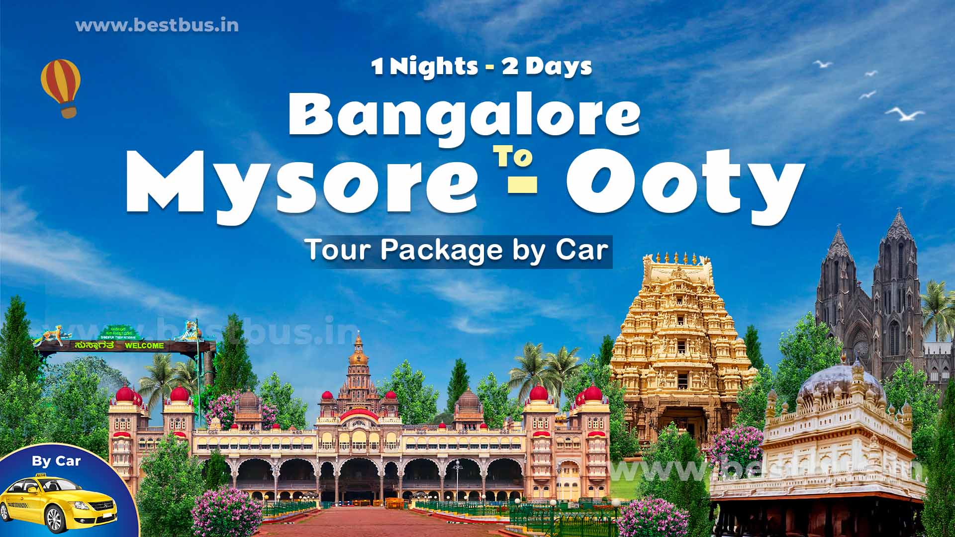 Bangalore To Mysore Ooty Filmy Chakkar - 2 Nights-3 Days Tour Package By Car