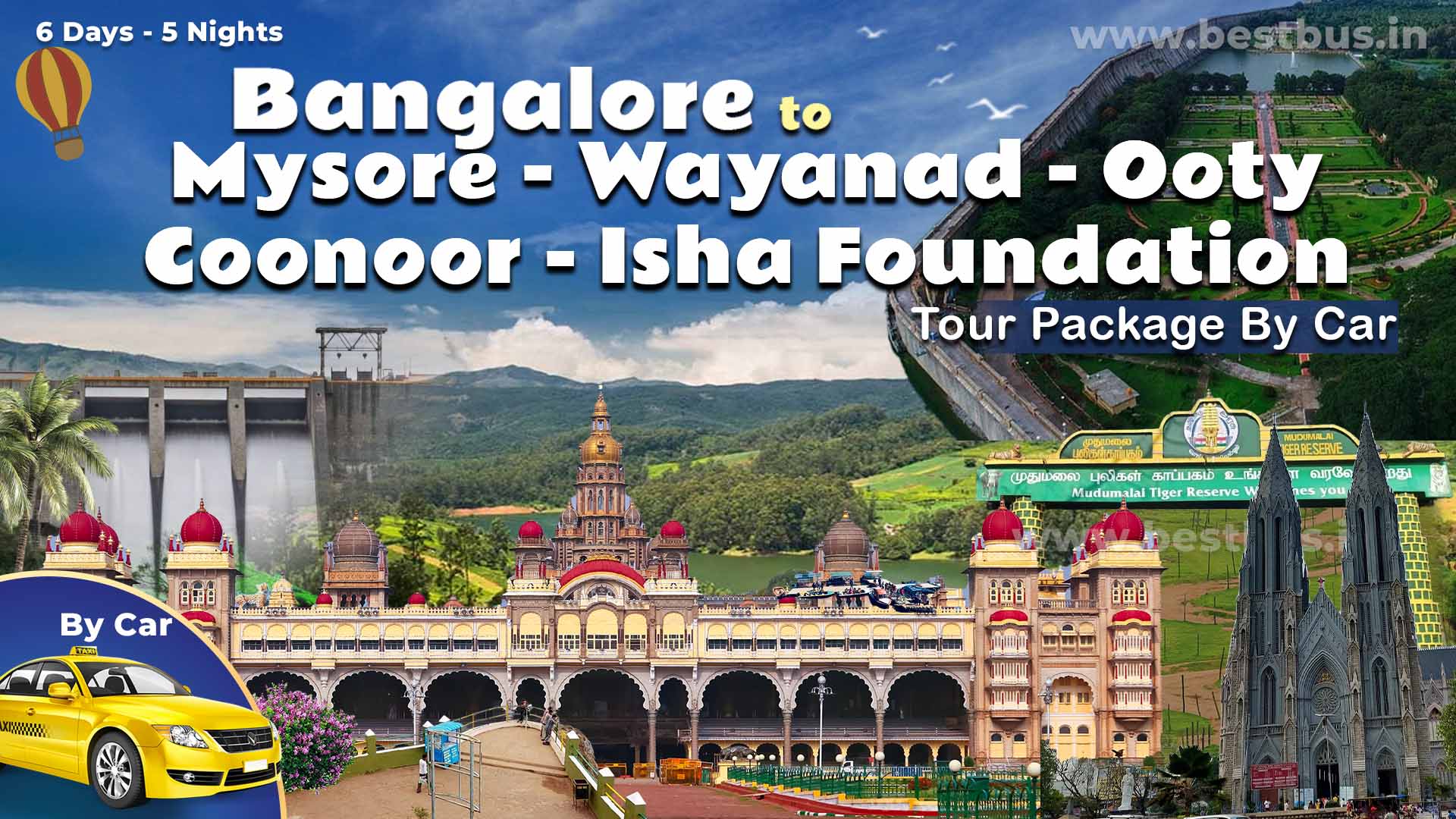 Bangalore To Mysore Wayanad Ooty Coonoor Isha Foundation 5 Nights 6 Days Tour Package By Car