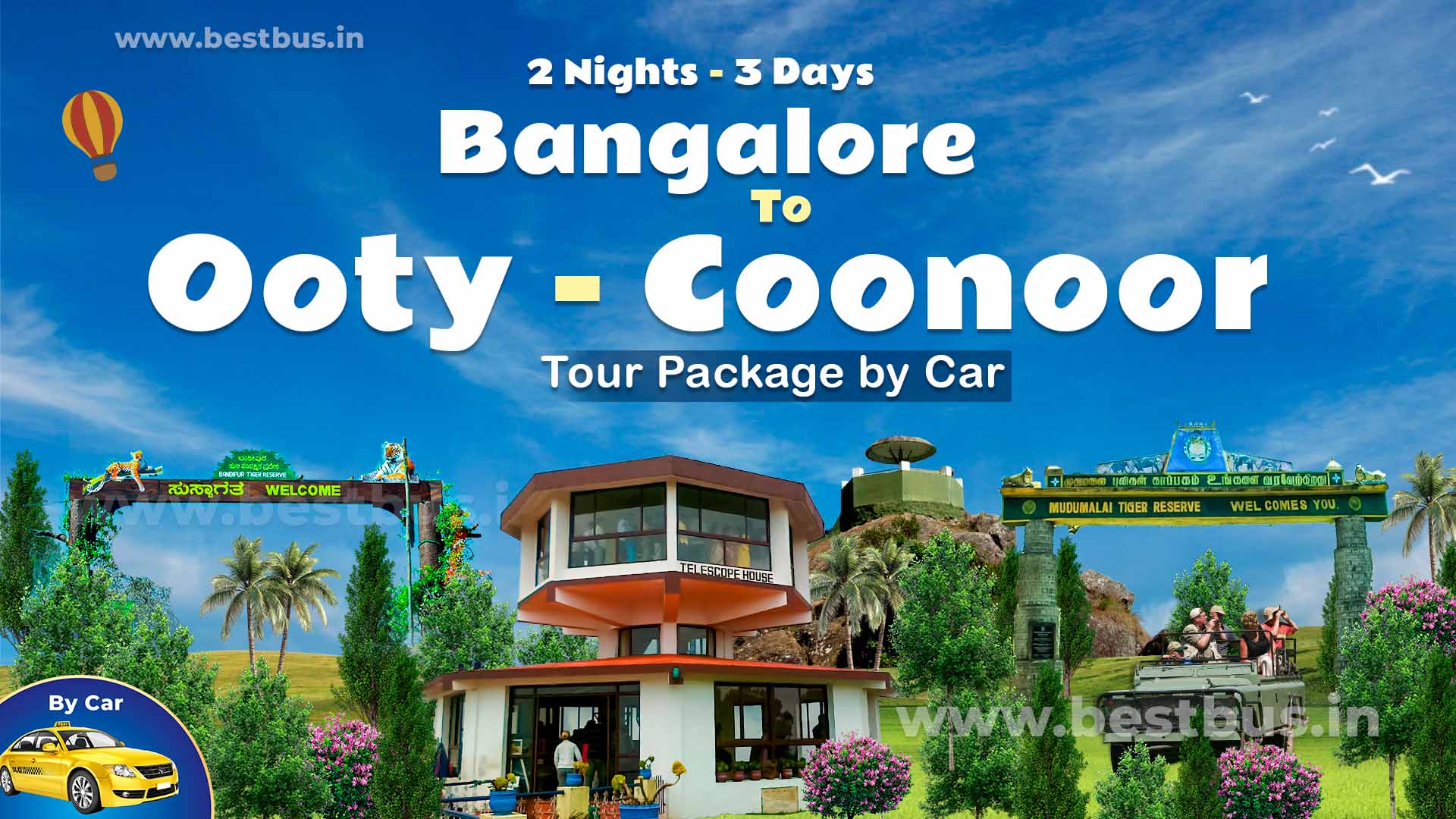 Bangalore To Ooty Coonoor - 2 Nights-3 Days Tour Package By Car