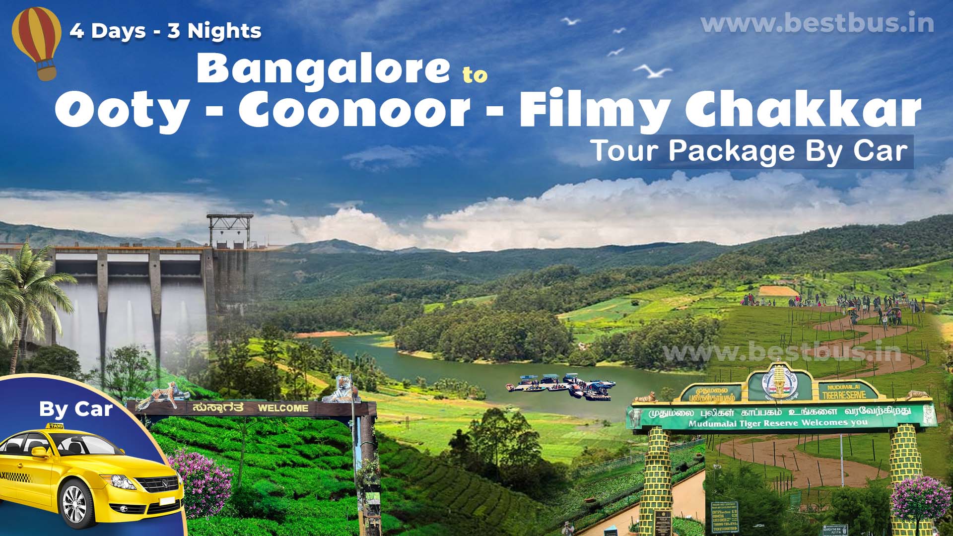 Bangalore To Ooty Coonoor Filmy Chakkar 3 Nights 4 Days Tour Package By Car