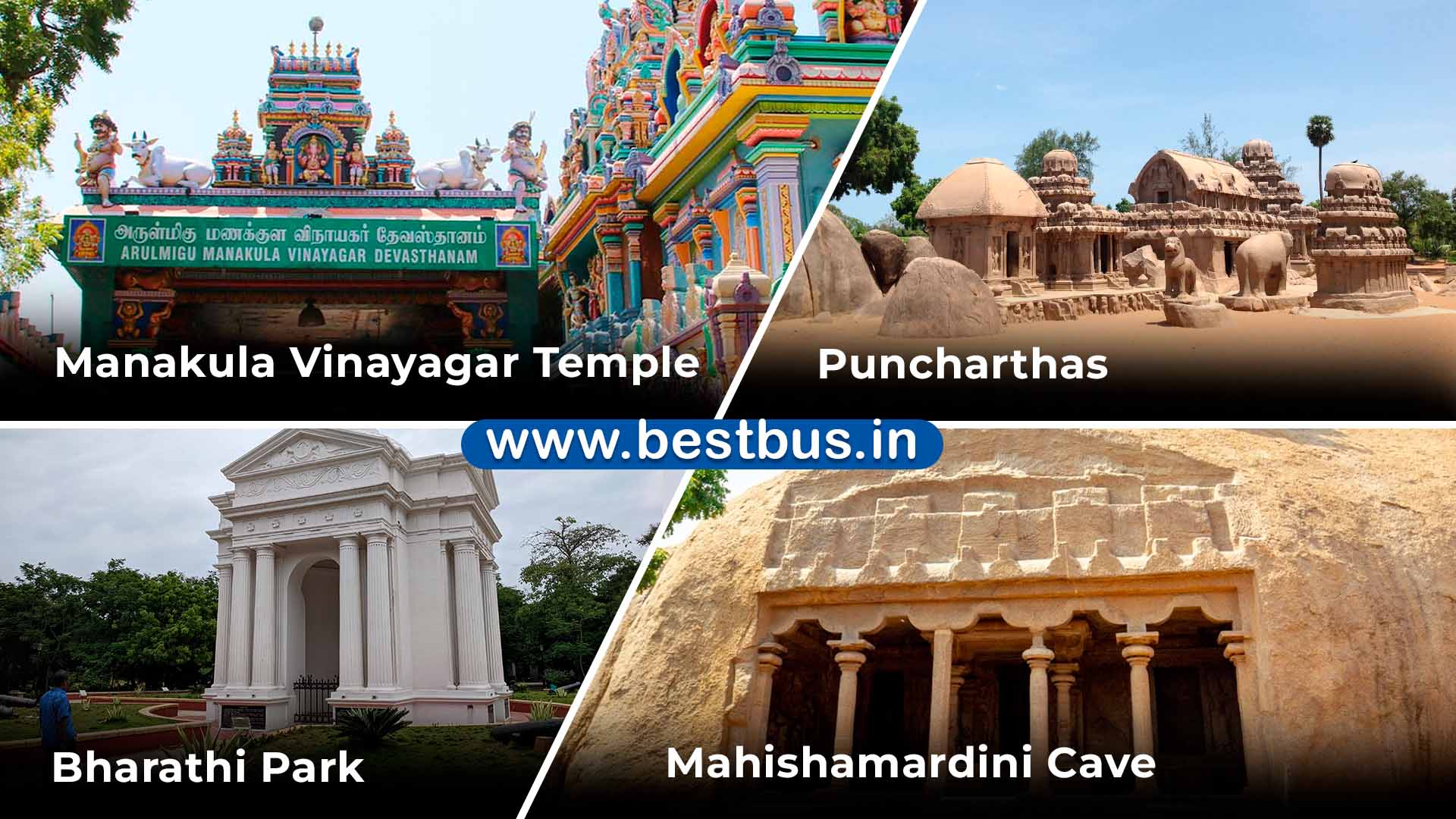 Bangalore To Pondicherry-mahabalipuram-kanchi Tour Package From Bangalore