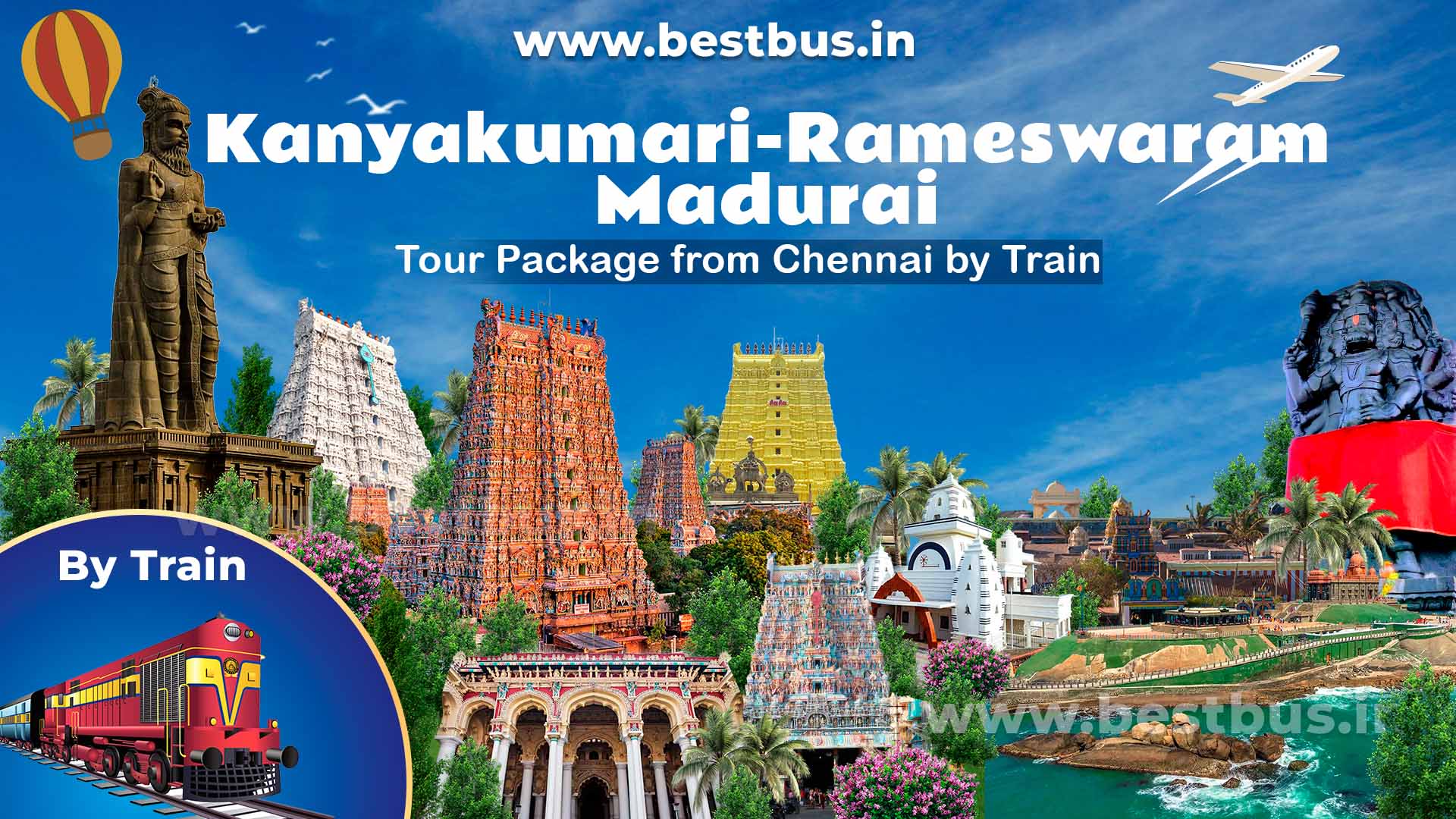 Chennai To Kanyakumari Rameswaram Madurai 4 Nights 5 Days Tour Package By Train