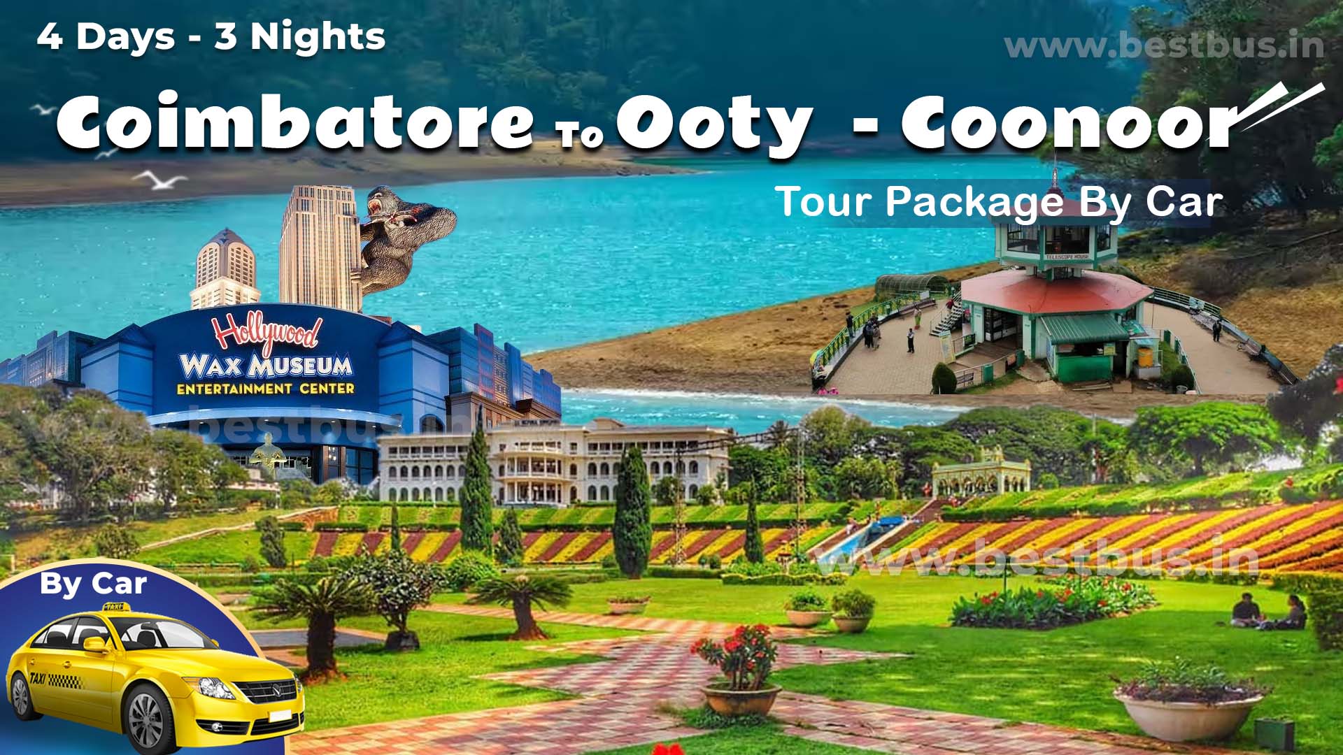 Coimbatore To Ooty Coonoor 3 Nights 4 Days Tour Package By Car