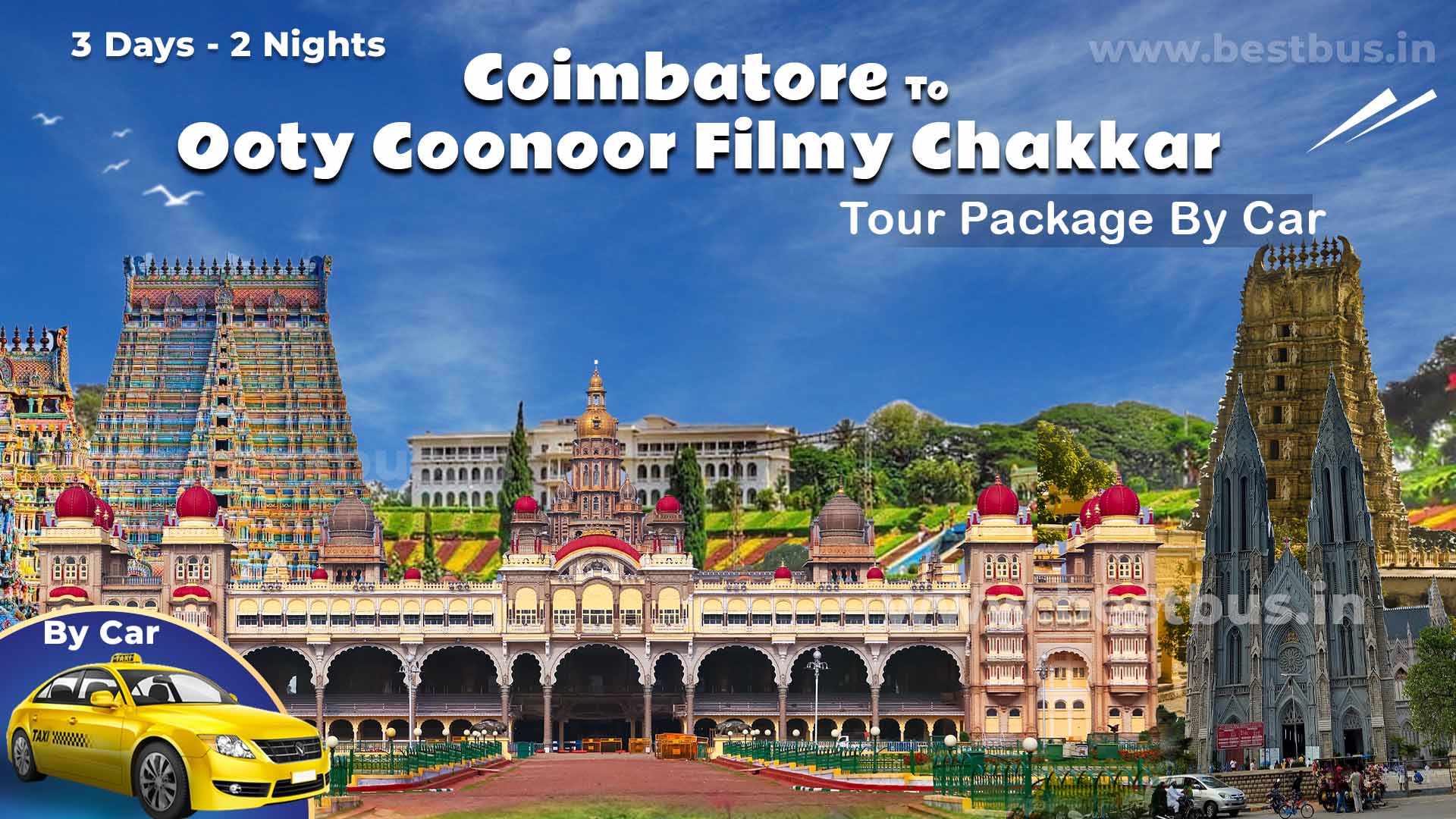 Coimbatore To Ooty Coonoor Filmy Chakkar 2 Nights 3 Days Tour Package By Car