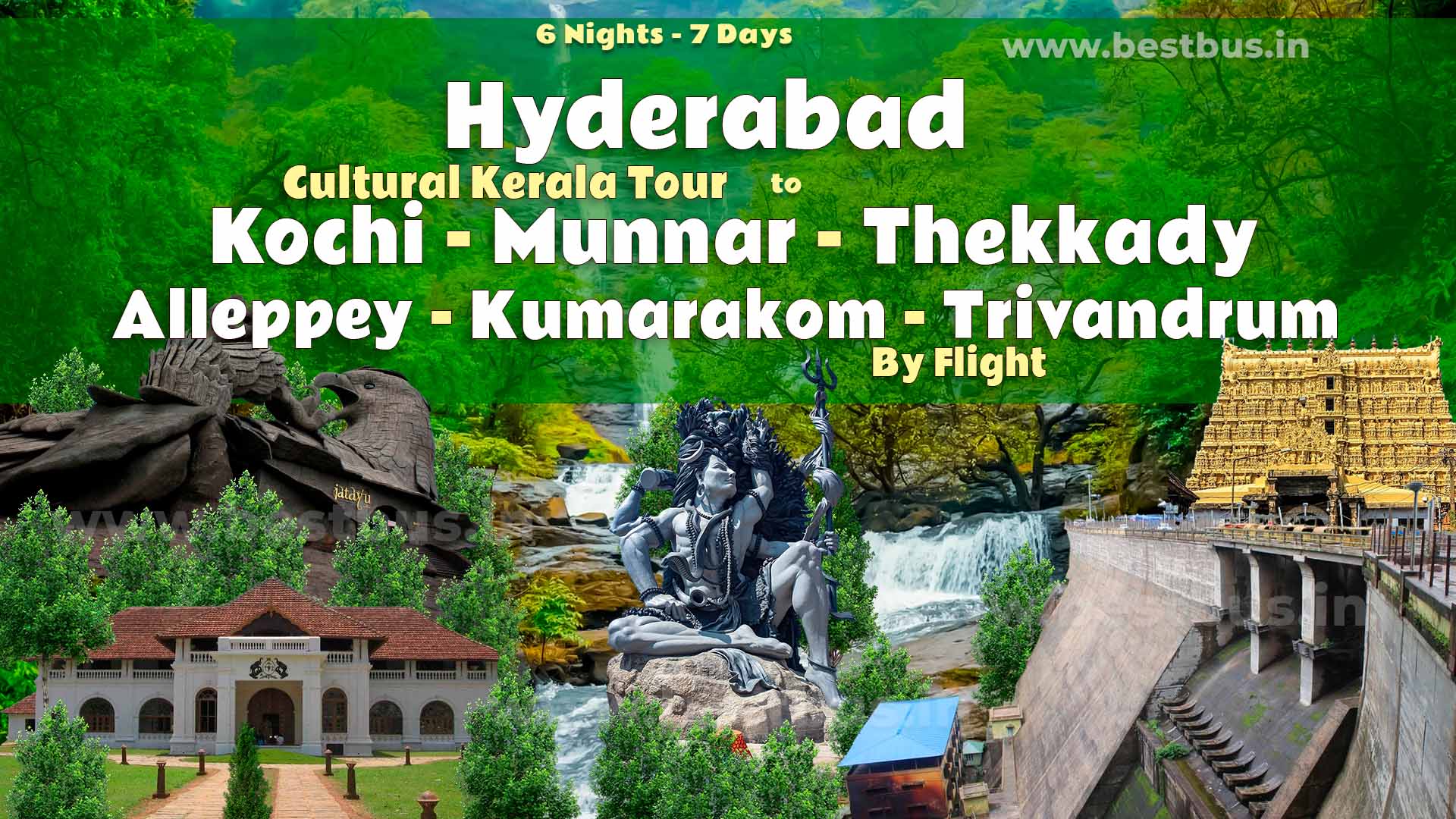Cultural Kerala Tour With Kochi-munnar-thekkady-alleppey-kumarakom-trivandrum From Hyderabad By Flight