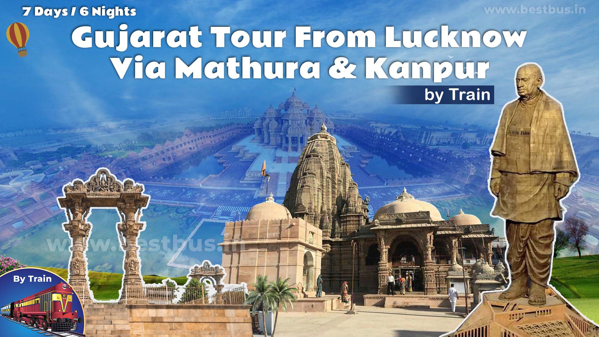 Gujarat Tour From Lucknow Via Mathura & Kanpur