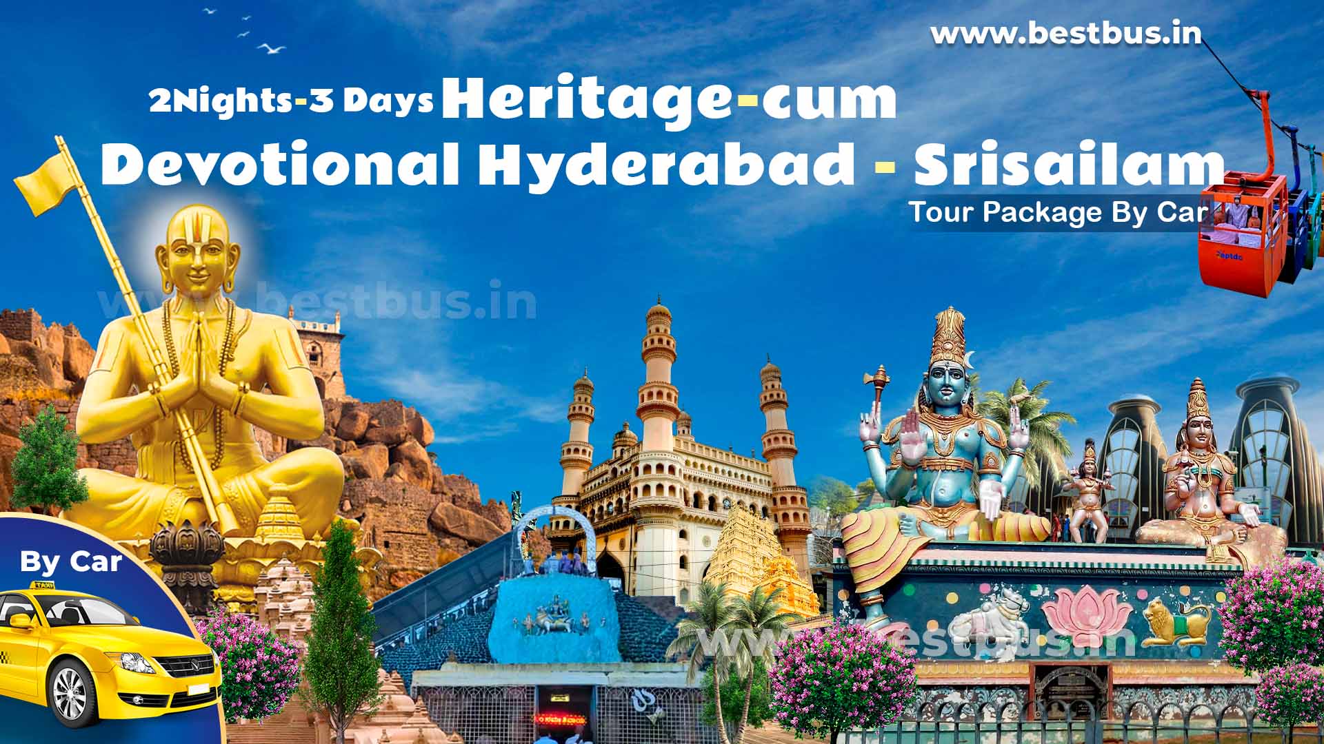 Heritage-cum-Devotional Hyderabad Srisailam Tour Package For 2 Nights-3 Days
