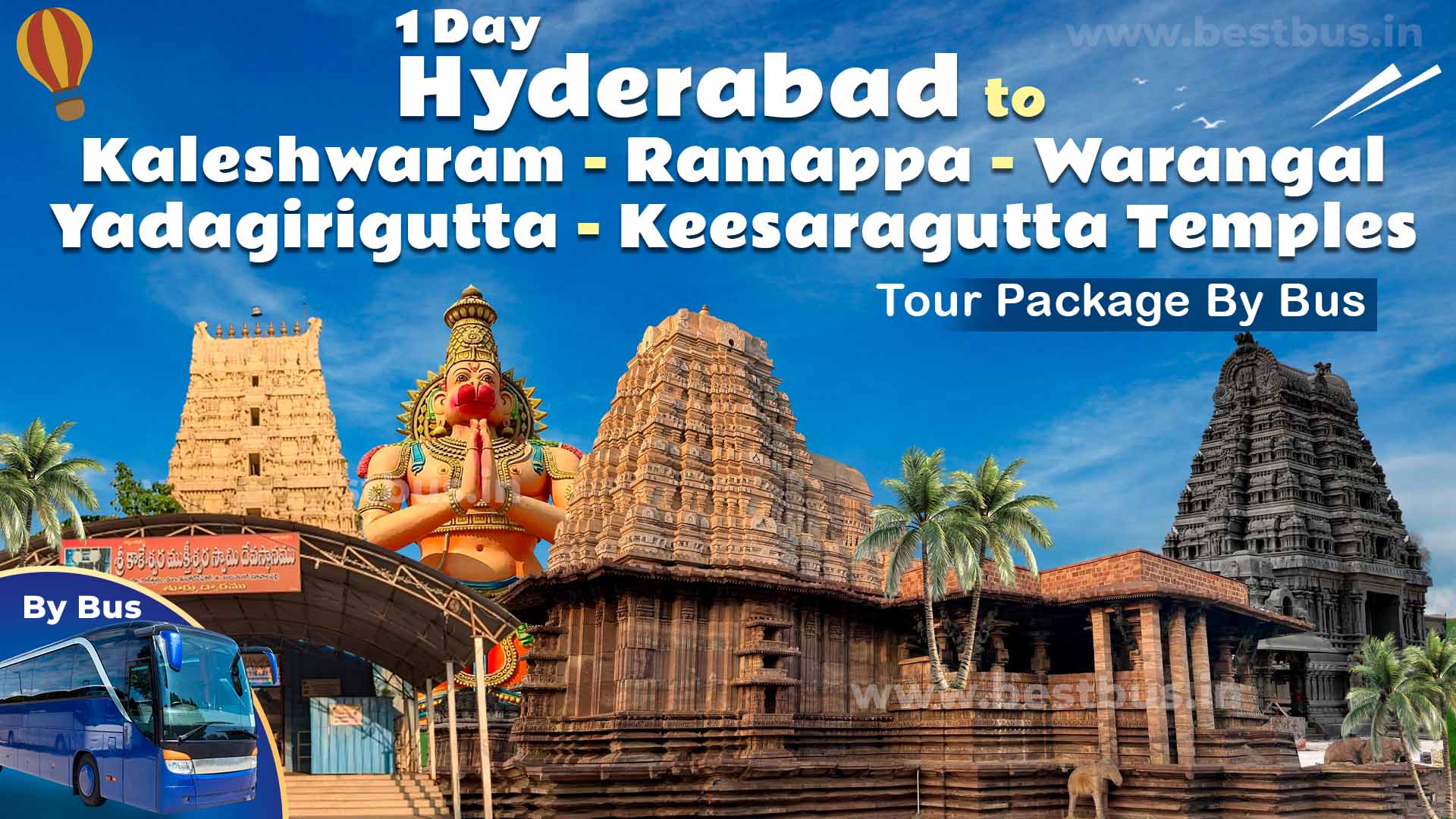 Hyderabad To Kaleshwaram-Ramappa-Warangal-Yadagirigutta-Keesaragutta Temples Tour Package