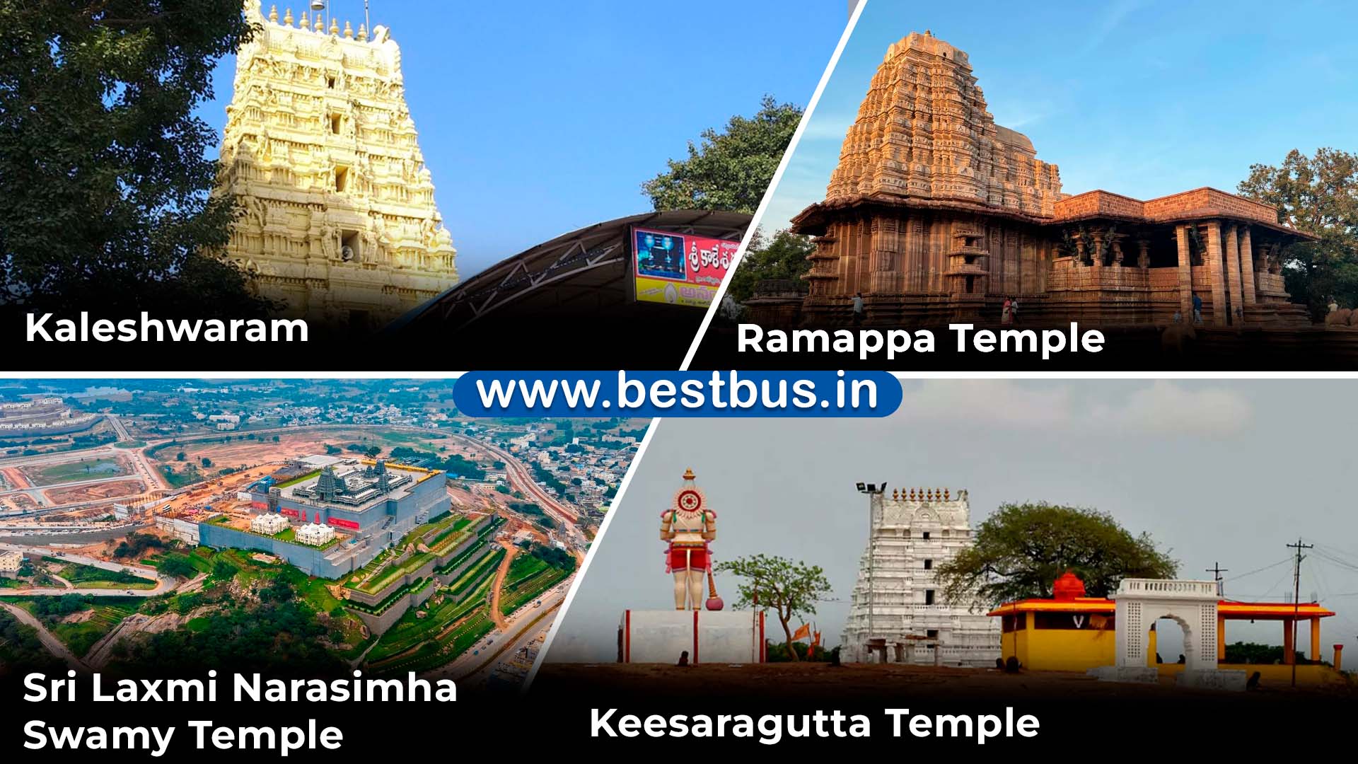 Hyderabad To Kaleshwaram-ramappa-warangal-yadagirigutta-keesaragutta Temples Tour Package