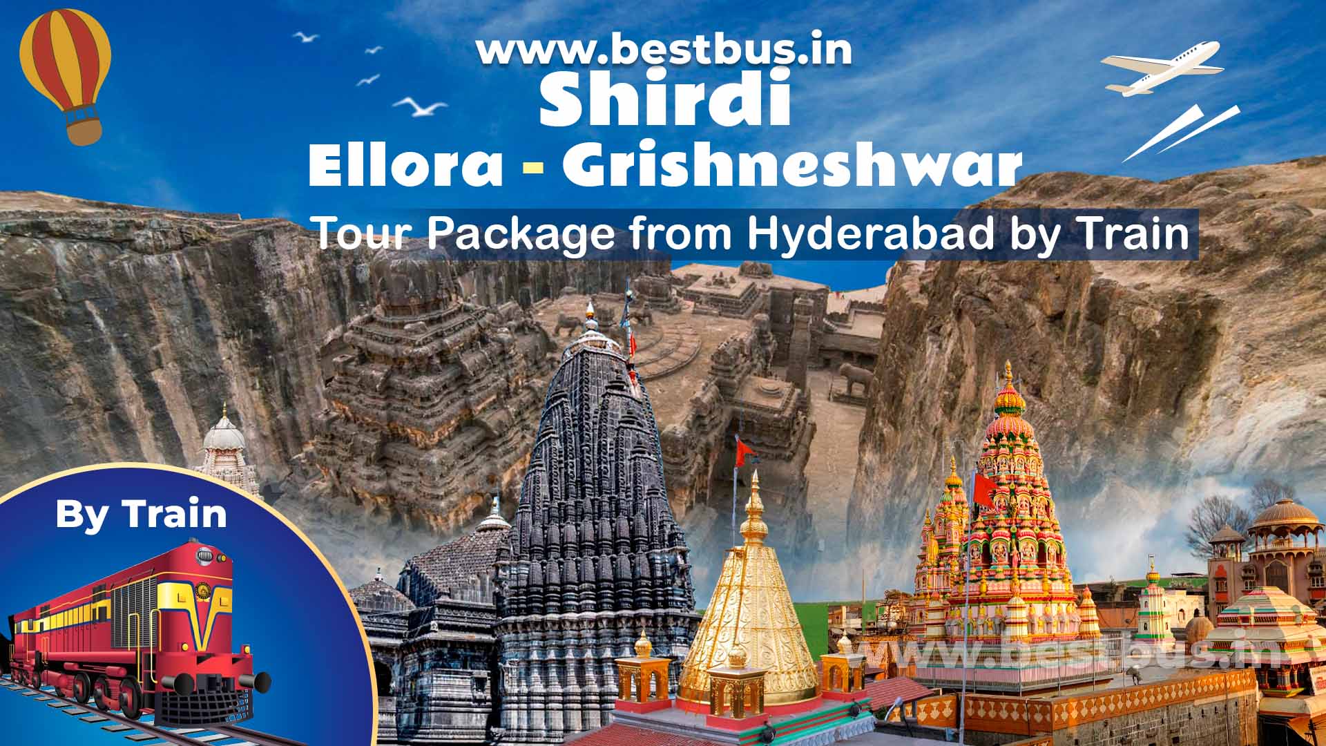 Hyderabad To Shirdi Ellora Grishneshwar Tour Package By Train