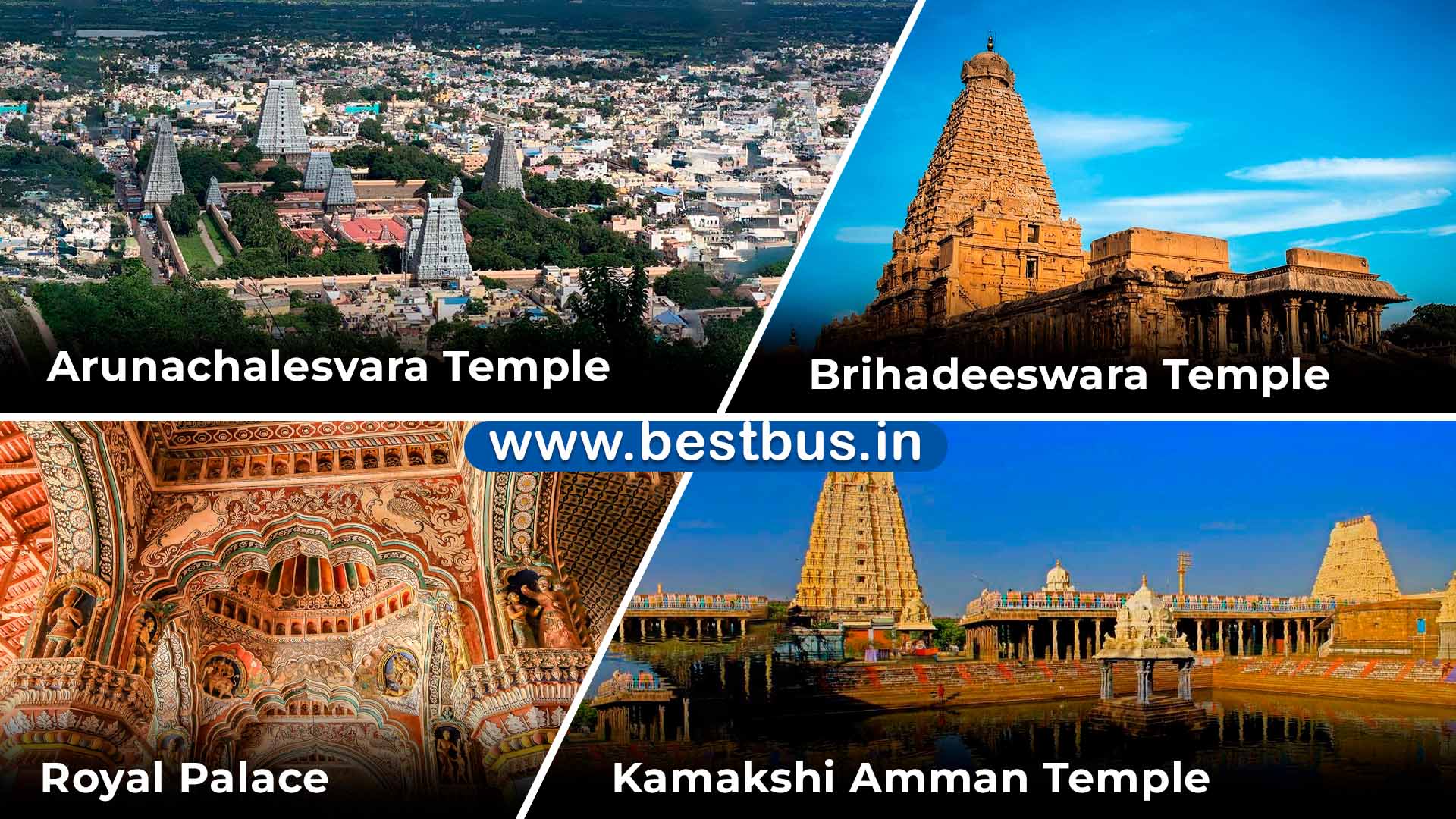 Hyderabad To Tamil Nadu Temples Package With Trichy-thanjavur-kumbakonam-chidambaram-puducherry-arunachalam-kanchipuram-mahabalipuram By Flight
