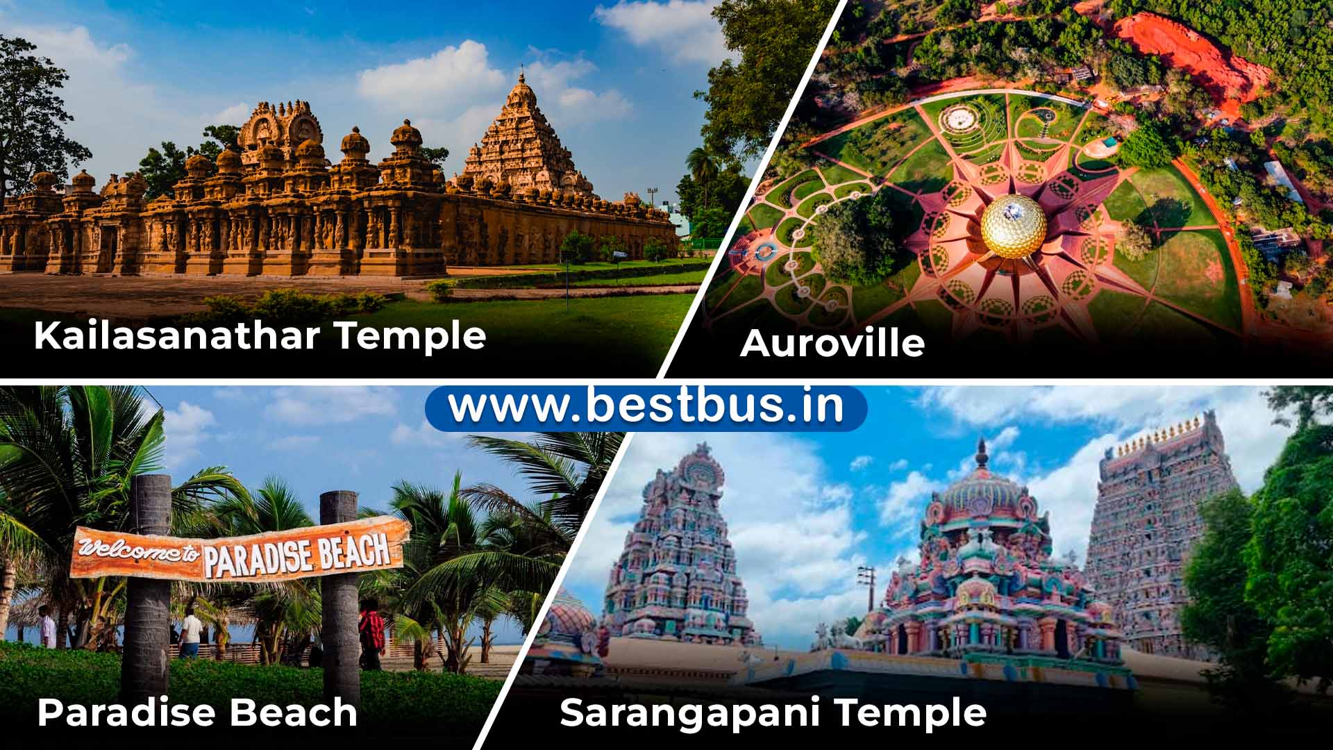 Hyderabad To Tamil Nadu Temples Package With Trichy-thanjavur-kumbakonam-chidambaram-puducherry-arunachalam-kanchipuram-mahabalipuram By Flight