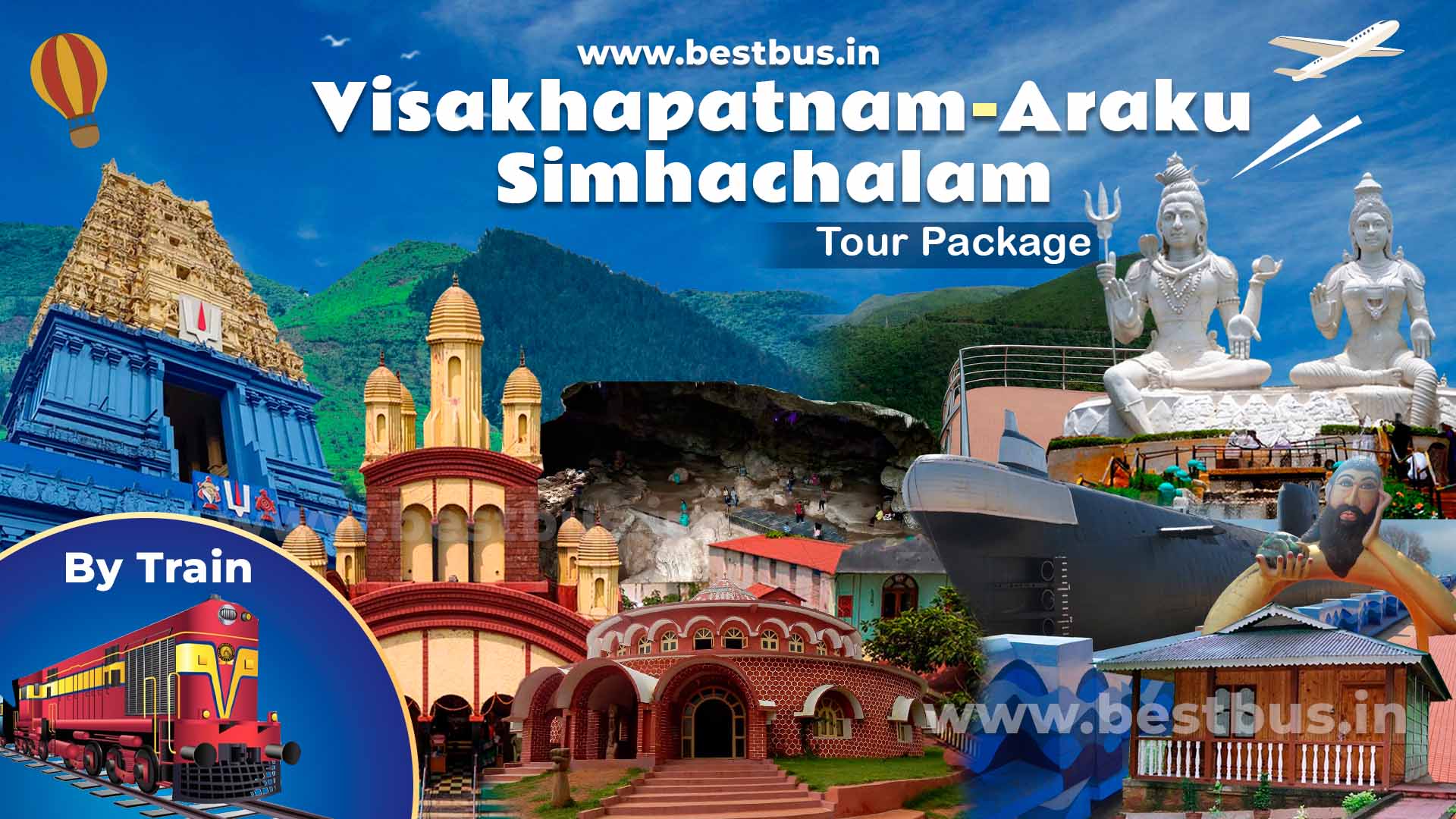 Hyderabad To Visakhapatnam(Vizag) Araku Simhachalam Tour Package By Train