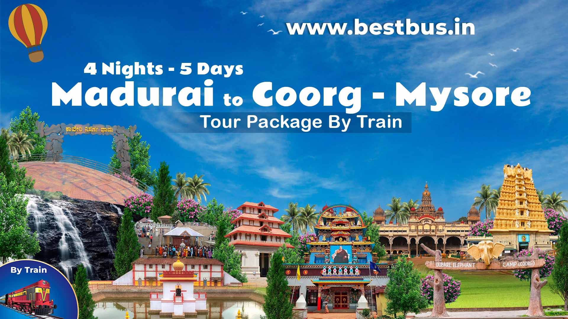 Madurai To Coorg Mysore 4 Nights 5 Days Tour Package By Train