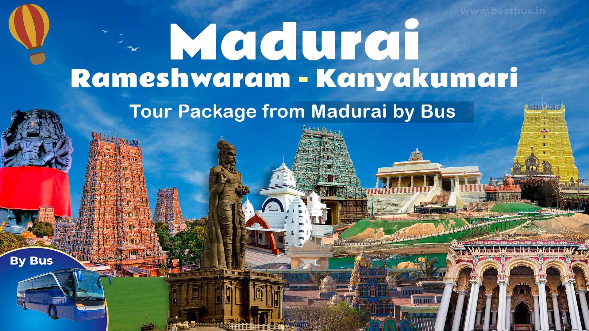 Madurai To Madurai Rameswaram Kanyakumari Tour Package By Bus