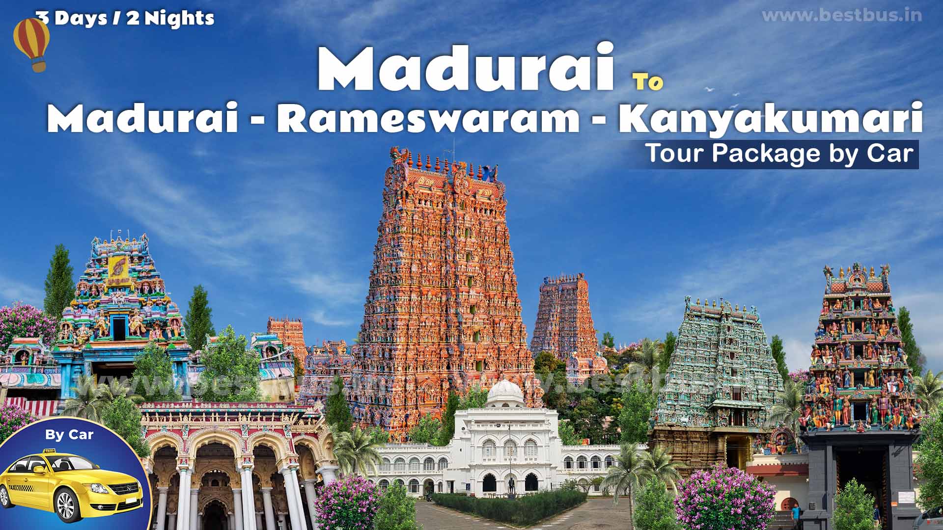 Madurai To Madurai Rameswaram Kanyakumari Tour Package By Car