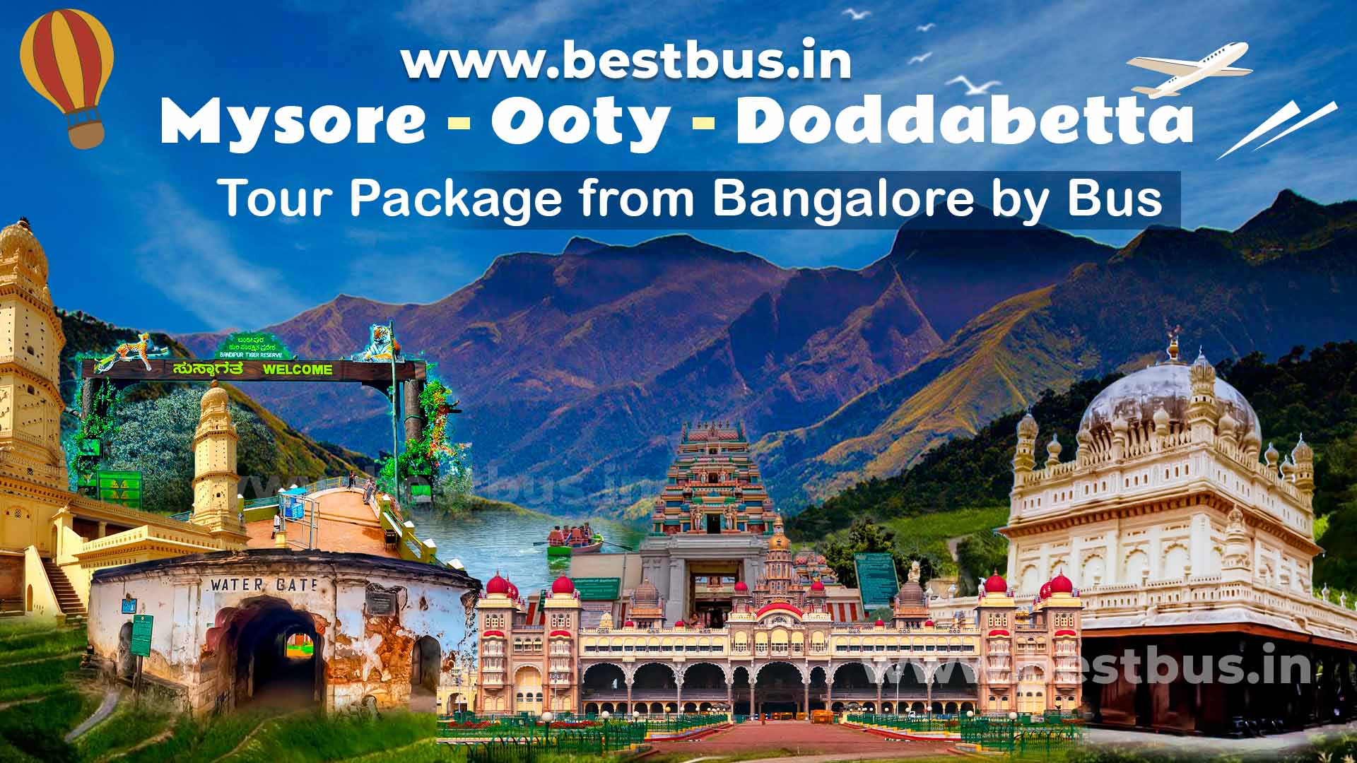 Mysore-Ooty-Doddabetta Tour Package From Bangalore By Bus