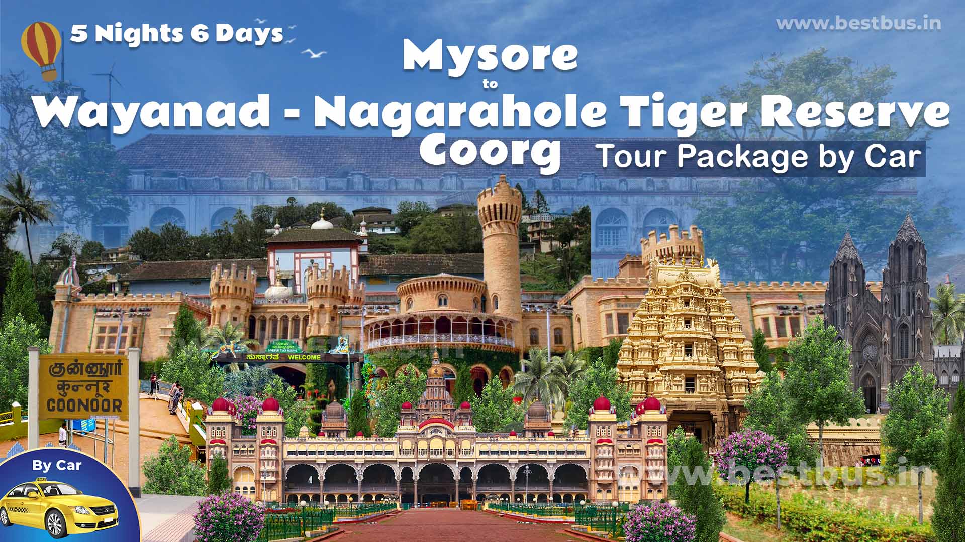 Mysore To Mysore Wayanad Nagarahole Tiger Reserve Coorg 5 Nights 6 Days Tour Package By Car