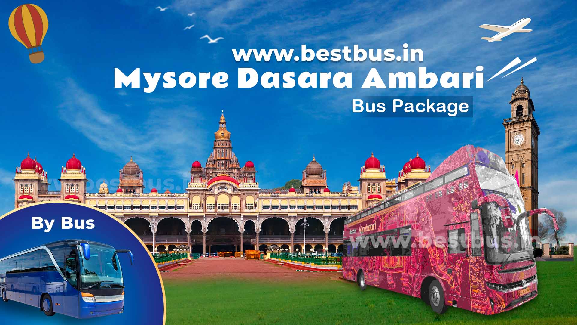 Mysuru Sight Seeing By Ambaari Double Decker Bus - Dasara Illumination