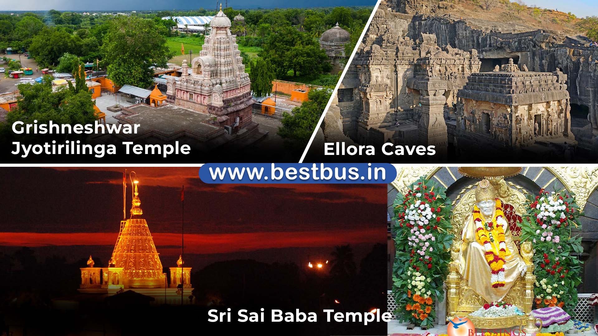 One Day Shirdi To Ghrishneshwar-Aurangabad-Ellora Caves Tour Package