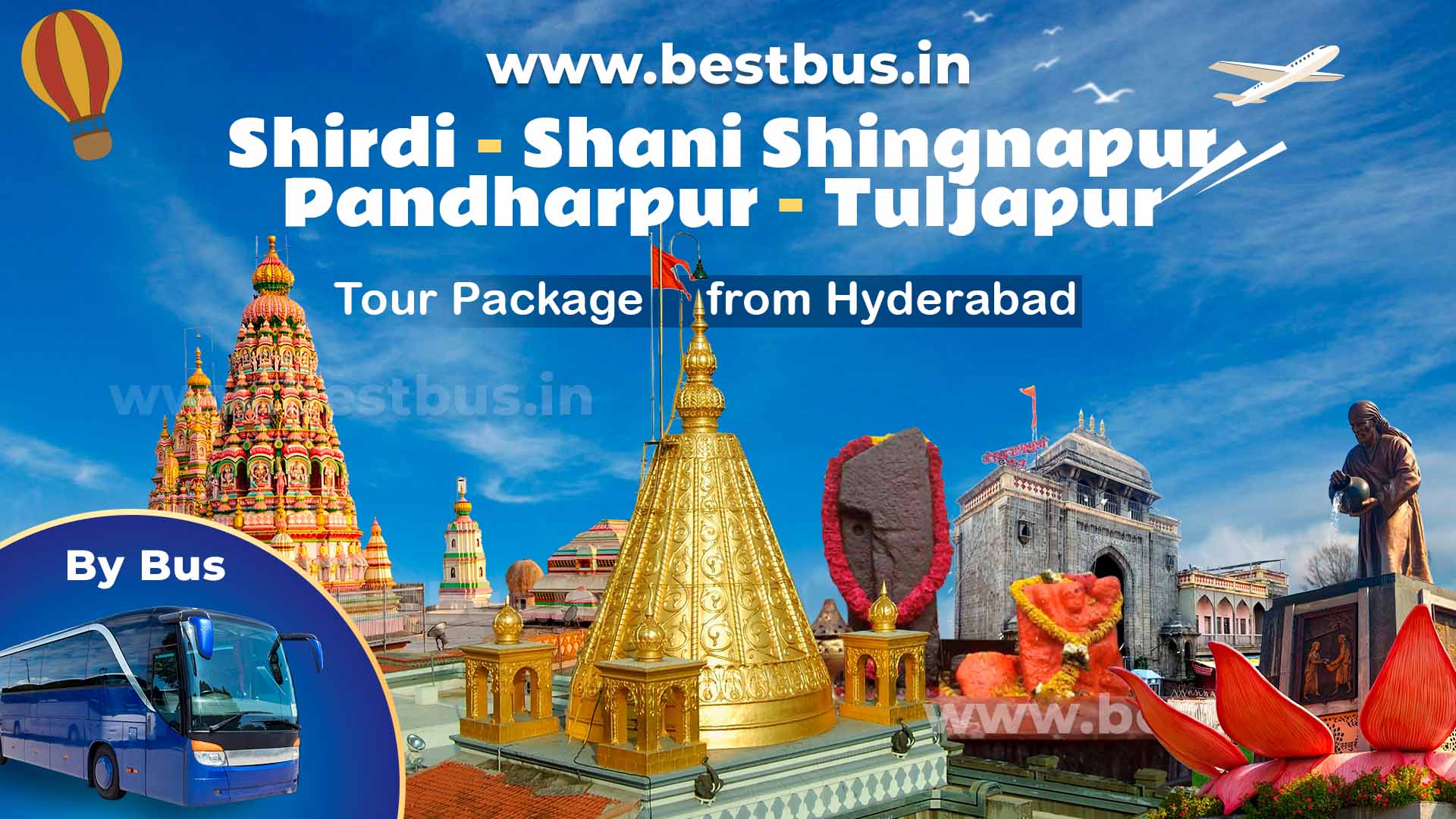 Shirdi-Shani Shingnapur-Pandharpur-Tuljapur Tour From Hyderabad