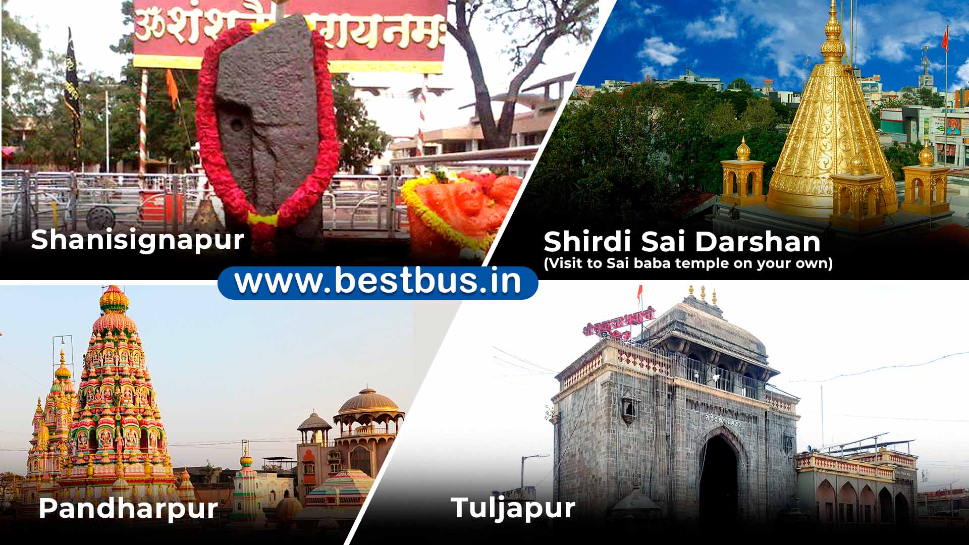 Shirdi-Shani Shingnapur-Pandharpur-Tuljapur Tour From Hyderabad