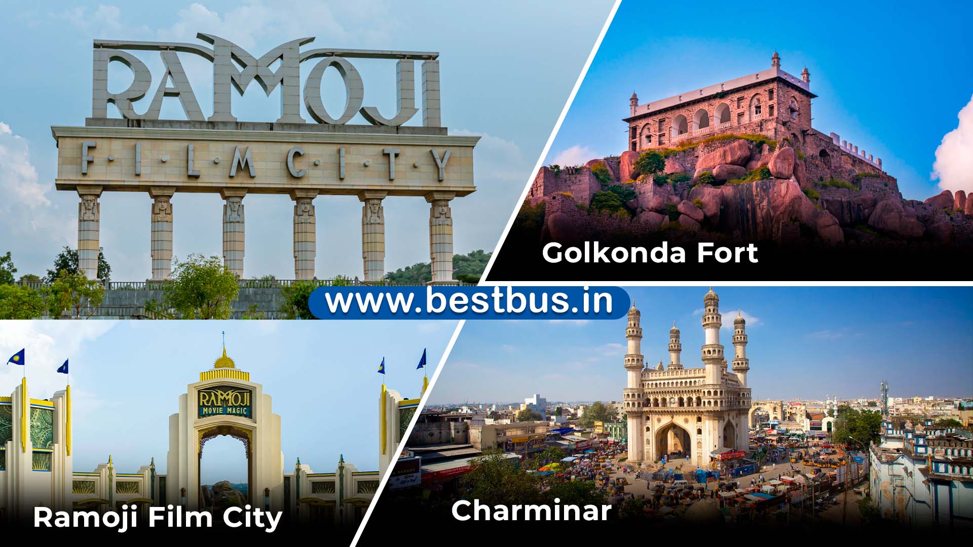 Splendid Hyderabad Sightseeing With Srisailam-ramoji Film City Tour From Mumbai Via Pune-solapur By Train