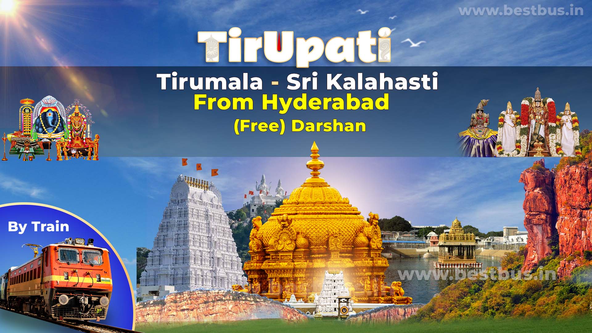 Hyderabad To Tirupati-tirumala Dharma (free) Darshan Sri Kalahasti Tour Package By Train