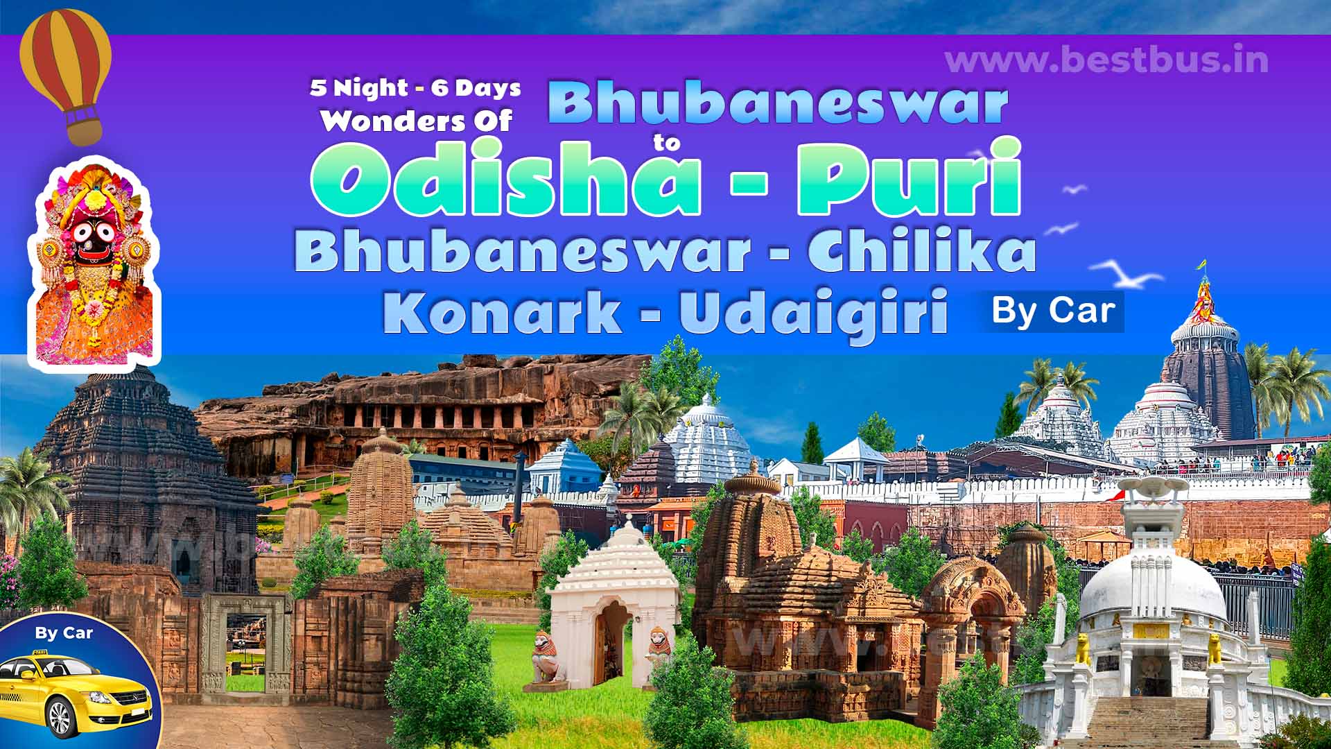 Wonders Of Odisha With Bhubaneswar-Puri-Chilika-Konark-Udaigiri From Bhubaneswar