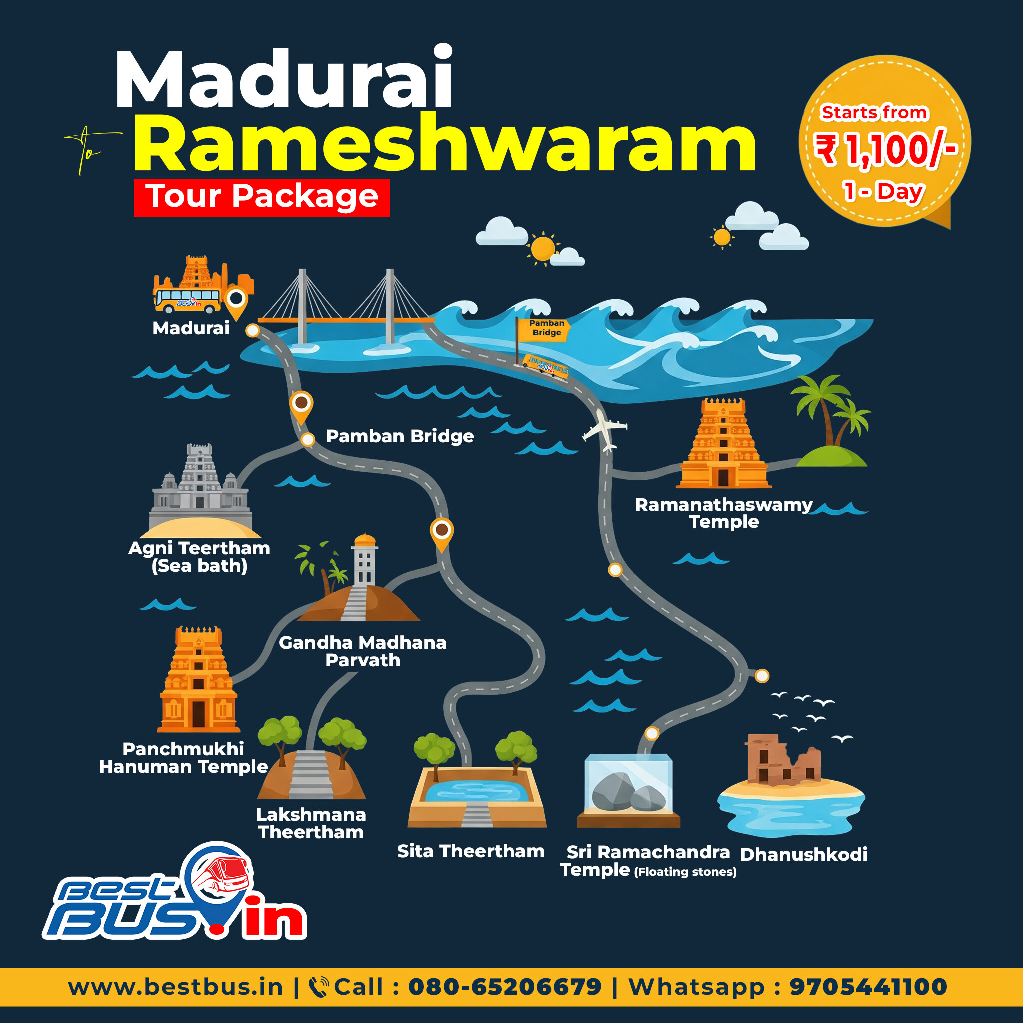 One Day Madurai To Rameshwaram Tour Package